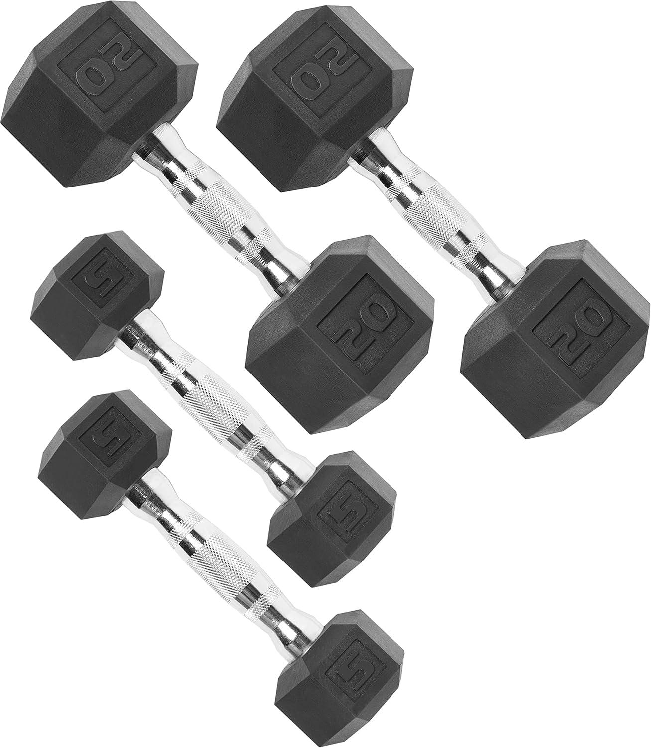 imageCAP Barbell Coated Dumbbell Weight  Multiple Options Pairs ampamp SetsChrome Handle
