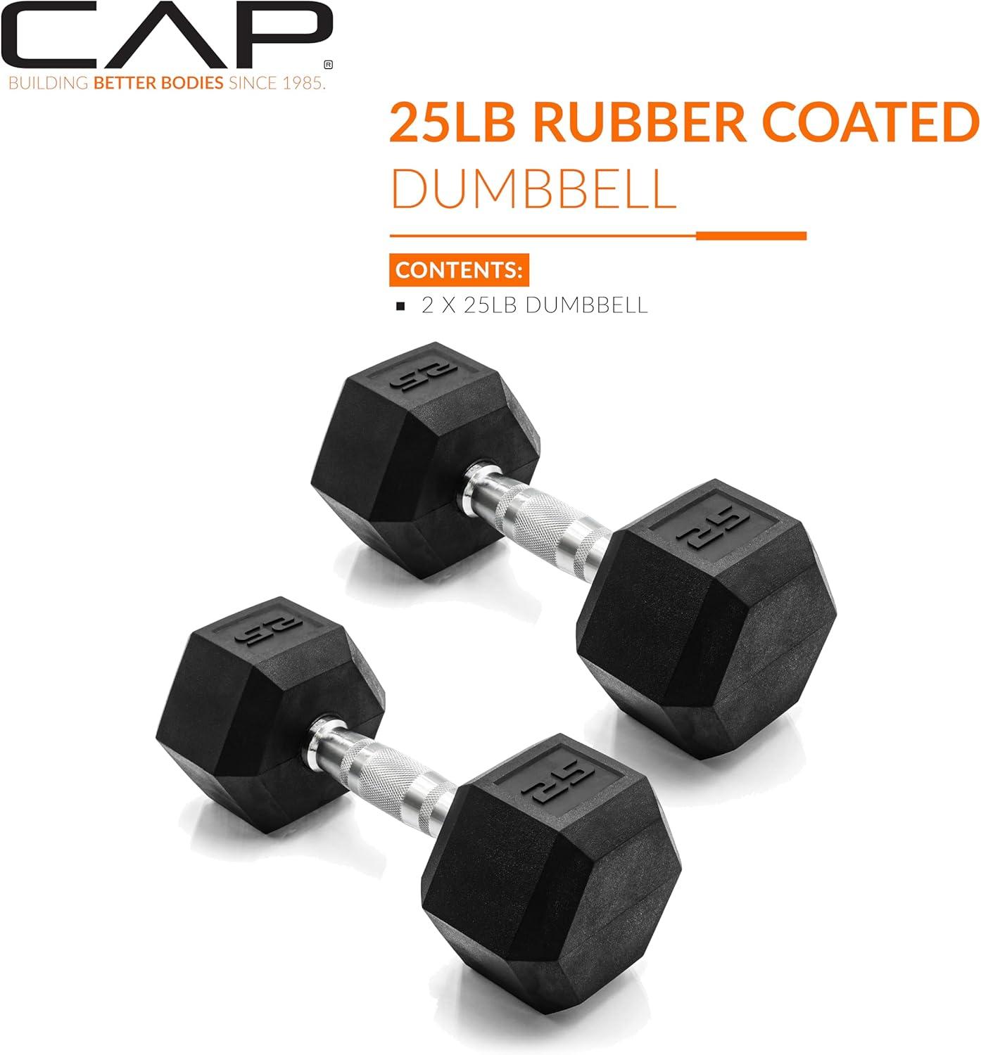 imageCAP Barbell Coated Dumbbell Weight  Multiple Options Pairs ampamp SetsChrome Handle