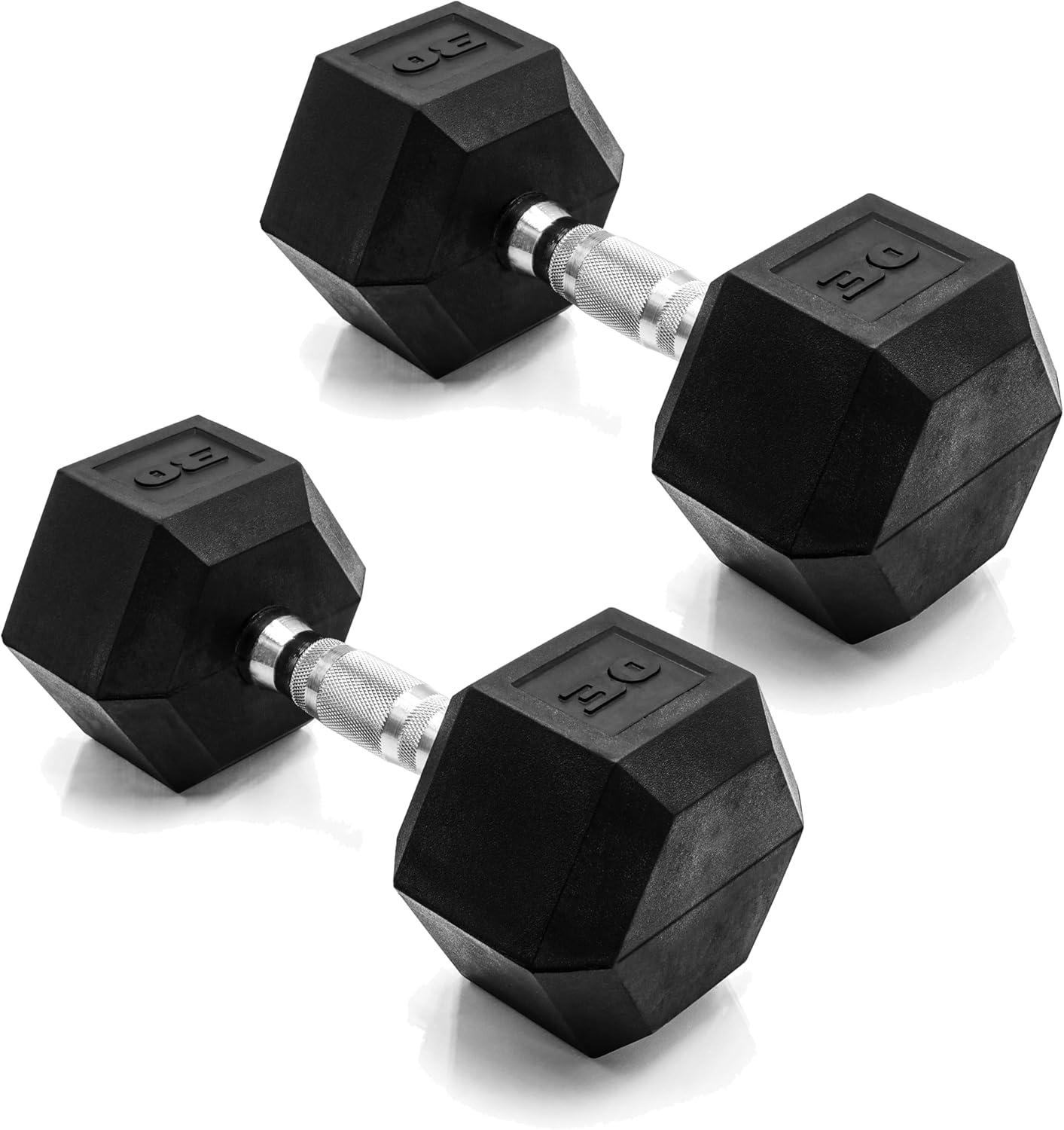 imageCAP Barbell Coated Dumbbell Weight  Multiple Options Pairs ampamp SetsChrome Handle