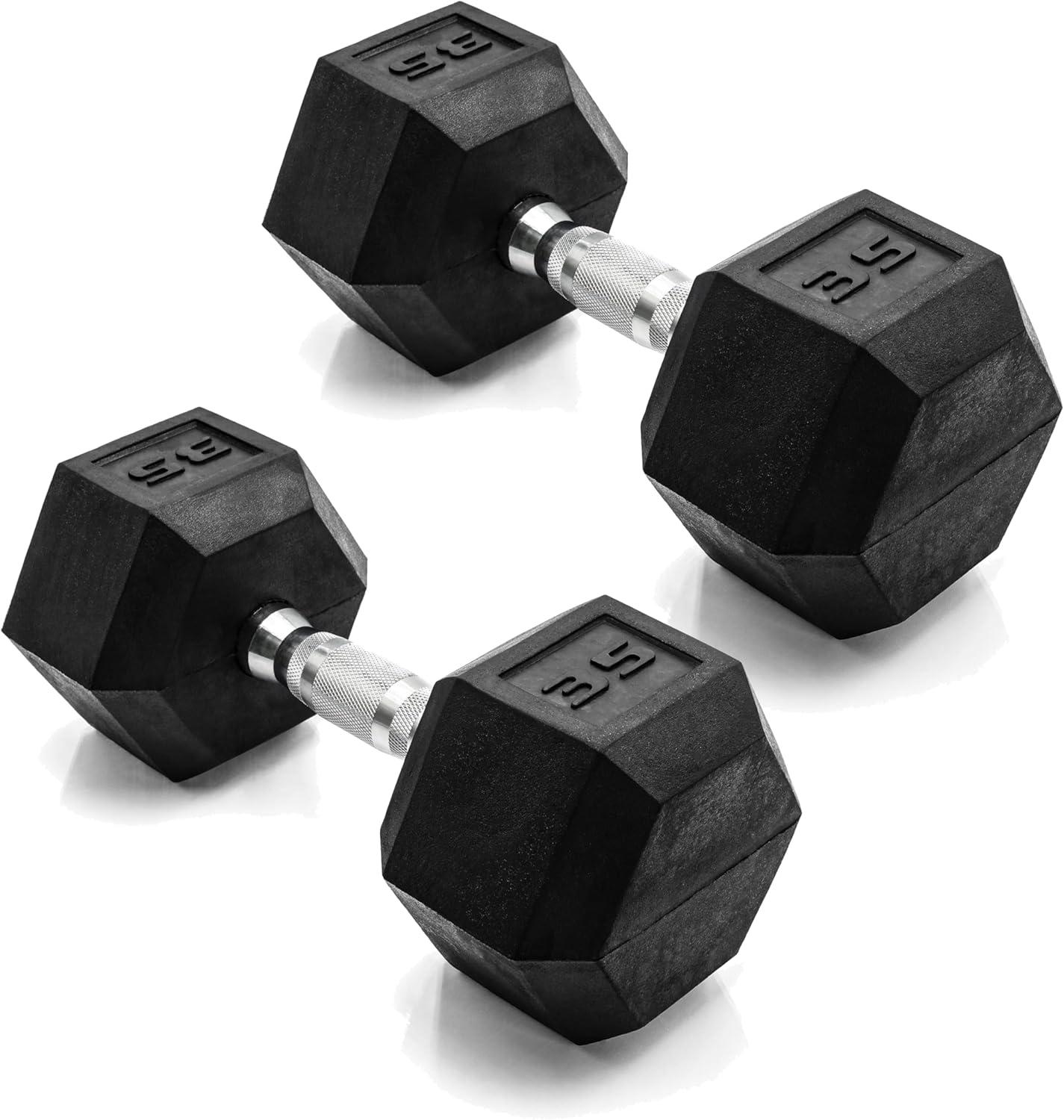 imageCAP Barbell Coated Dumbbell Weight  Multiple Options Pairs ampamp SetsChrome Handle