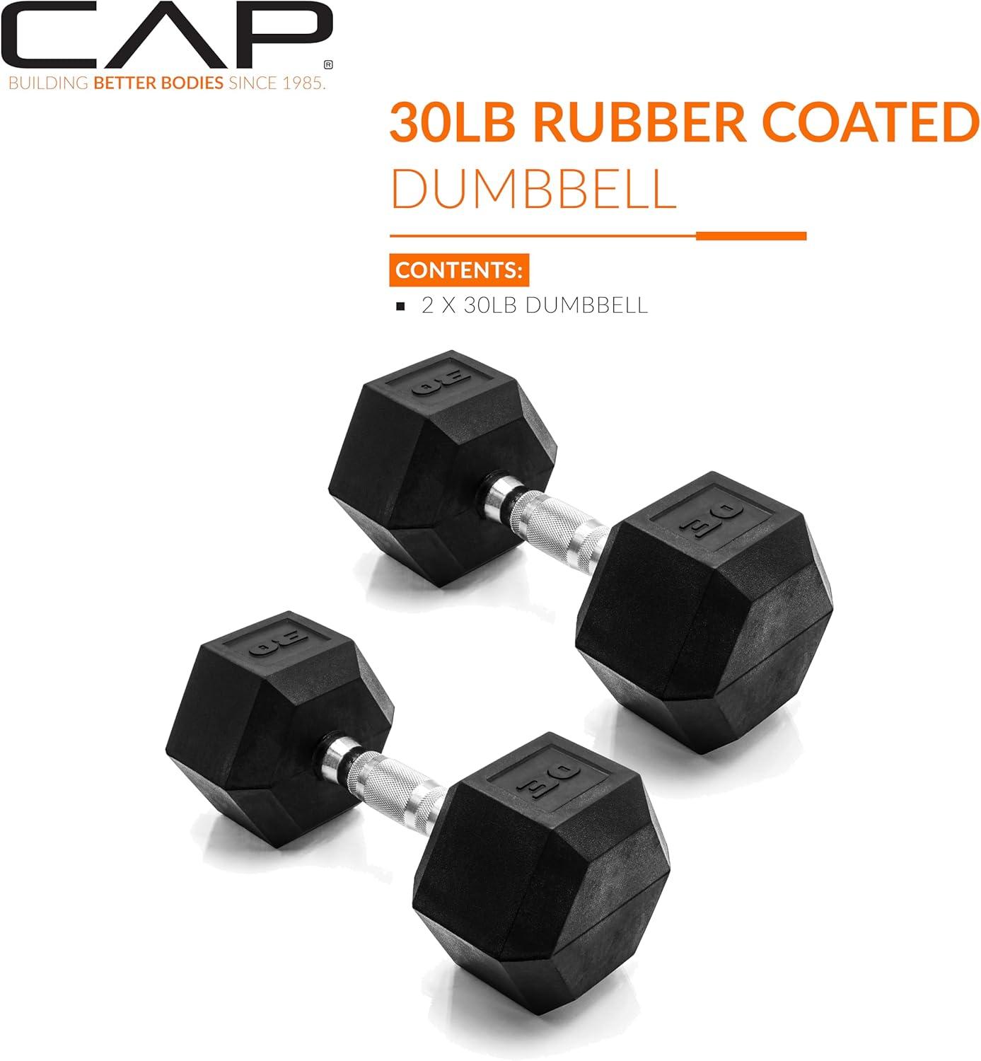 imageCAP Barbell Coated Dumbbell Weight  Multiple Options Pairs ampamp SetsChrome Handle