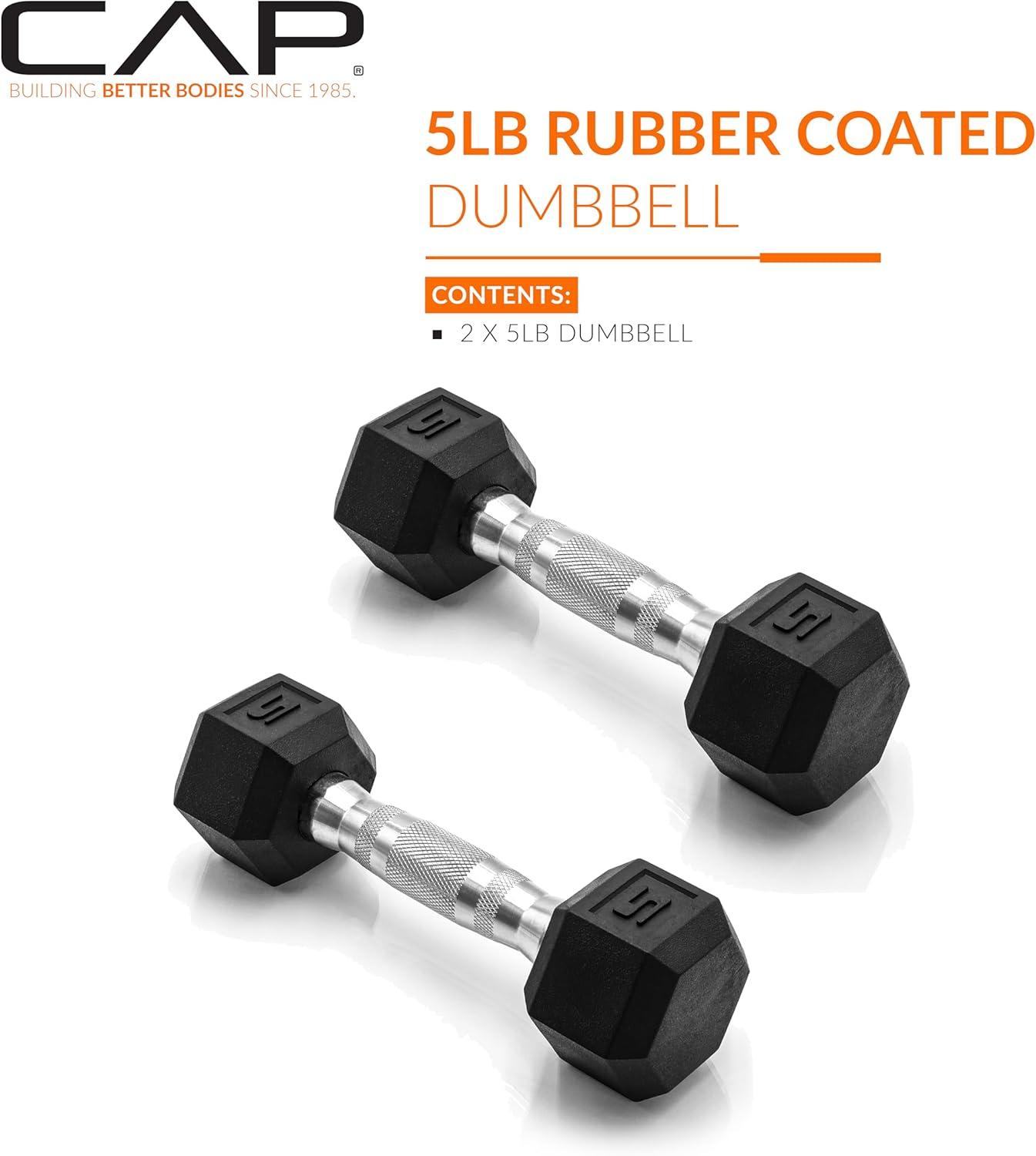 imageCAP Barbell Coated Dumbbell Weight  Multiple Options Pairs ampamp SetsChrome Handle