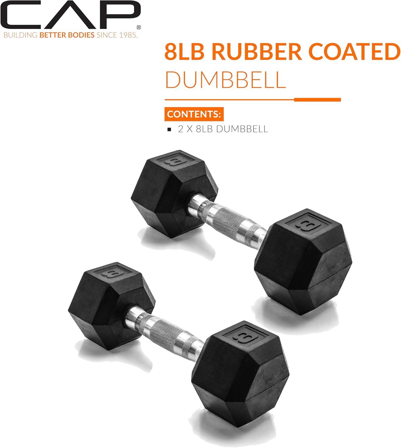 imageCAP Barbell Coated Dumbbell Weight  Multiple Options Pairs ampamp SetsChrome Handle