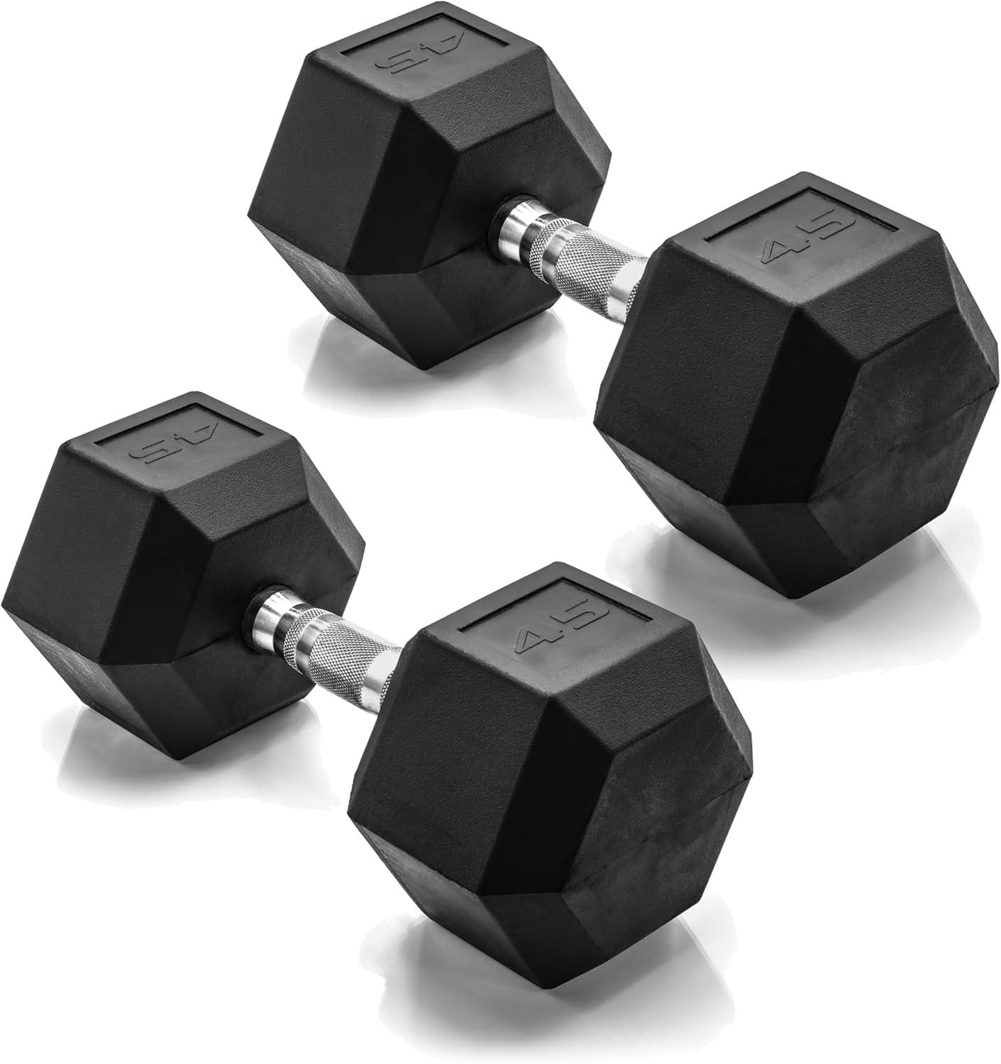 imageCAP Barbell Coated Dumbbell Weight  Multiple Options Pairs ampamp SetsChrome Handle