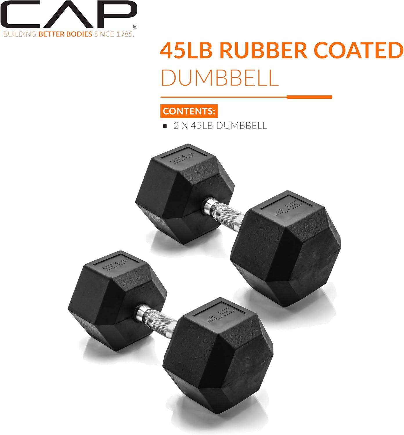 imageCAP Barbell Coated Dumbbell Weight  Multiple Options Pairs ampamp SetsChrome Handle