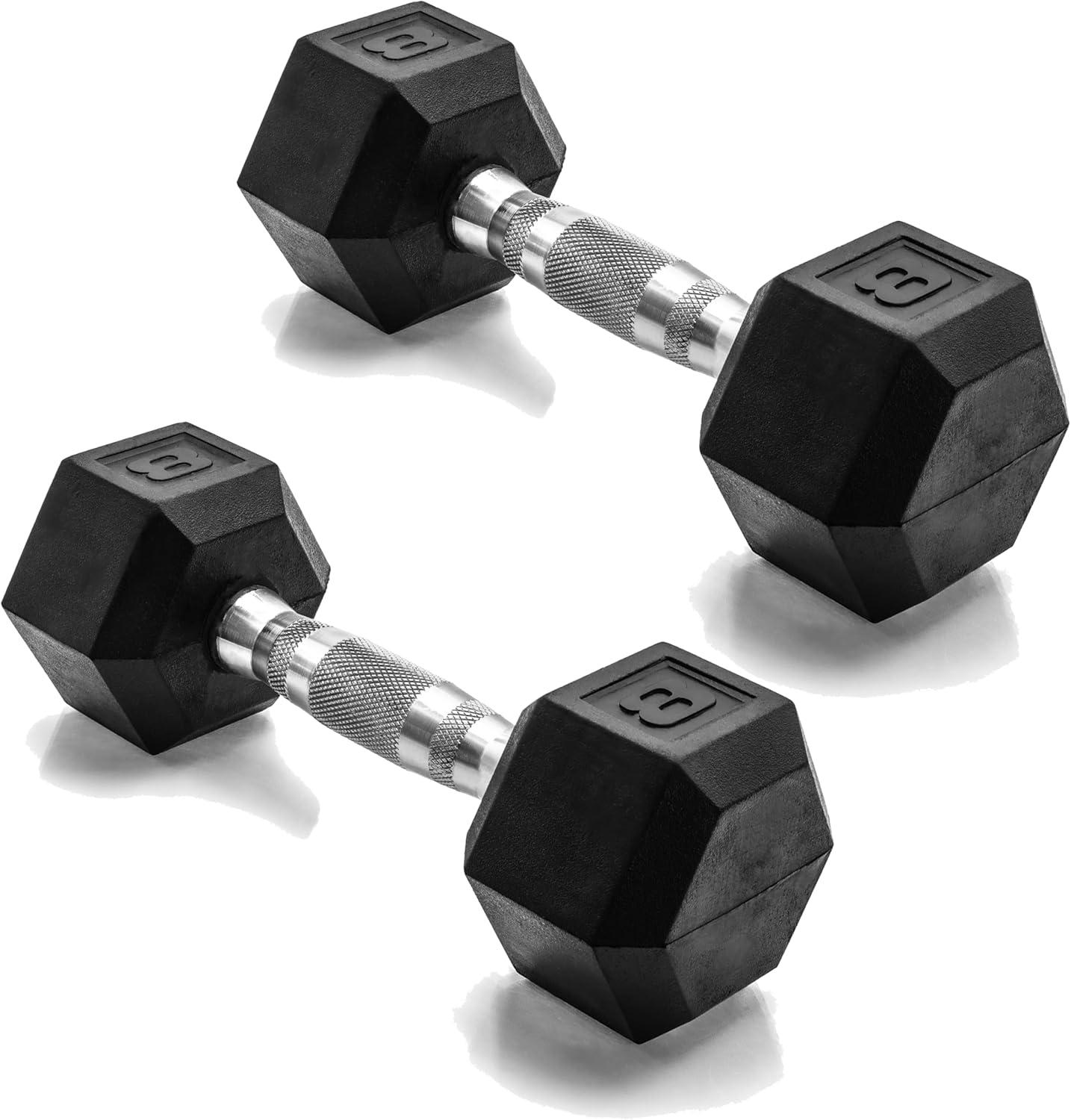 imageCAP Barbell Coated Dumbbell Weight  Multiple Options Pairs ampamp SetsChrome Handle
