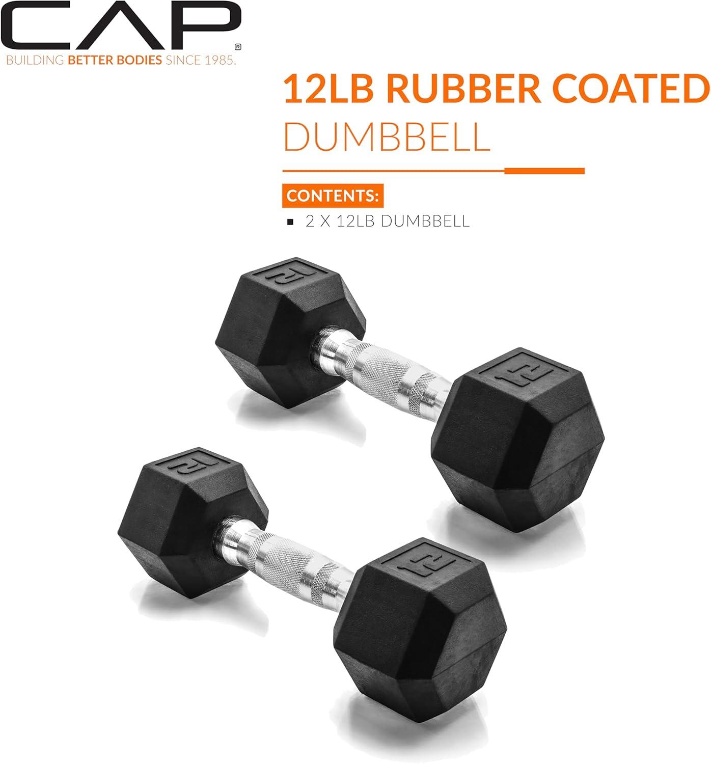 imageCAP Barbell Coated Dumbbell Weight  Multiple Options Pairs ampamp SetsChrome Handle