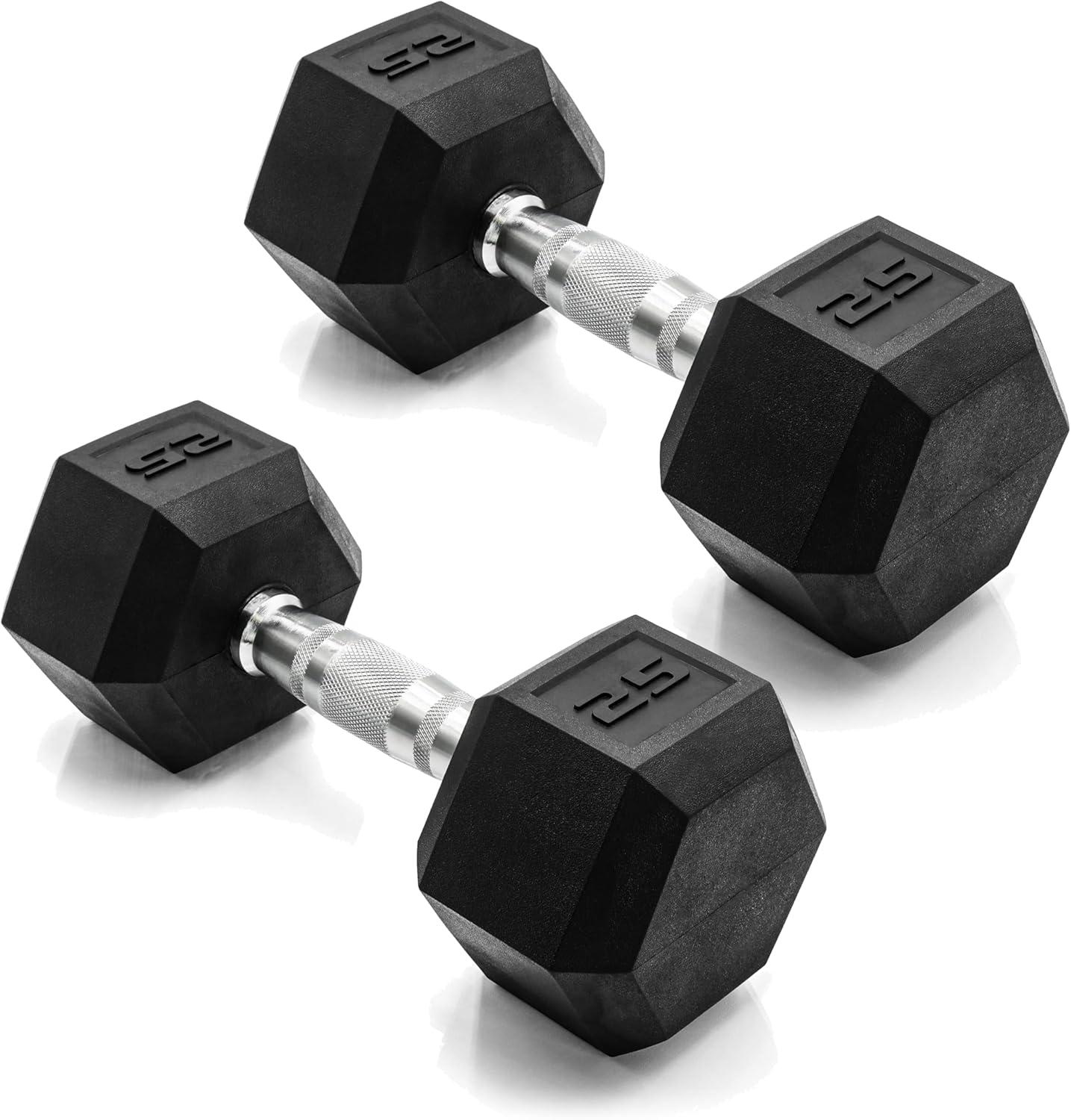 imageCAP Barbell Coated Dumbbell Weight  Multiple Options Pairs ampamp SetsChrome Handle