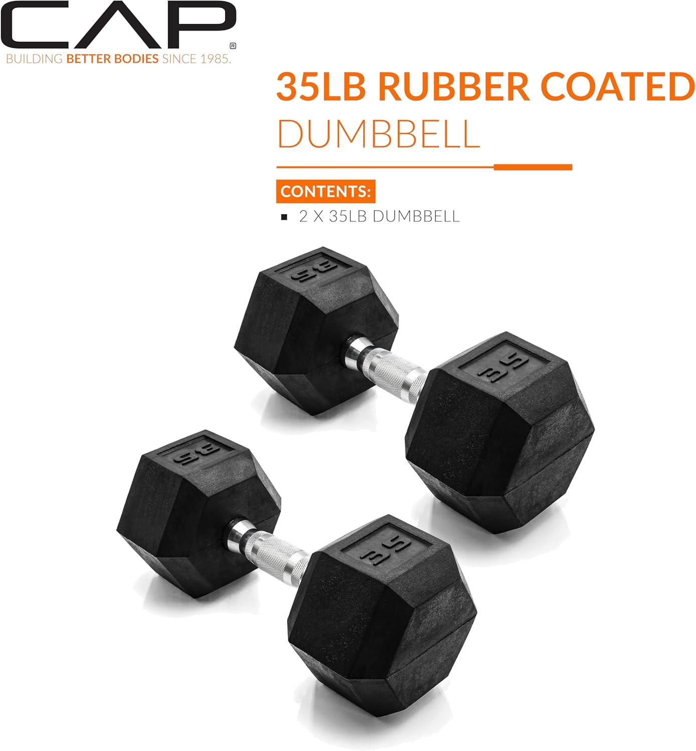 imageCAP Barbell Coated Dumbbell Weight  Multiple Options Pairs ampamp SetsChrome Handle