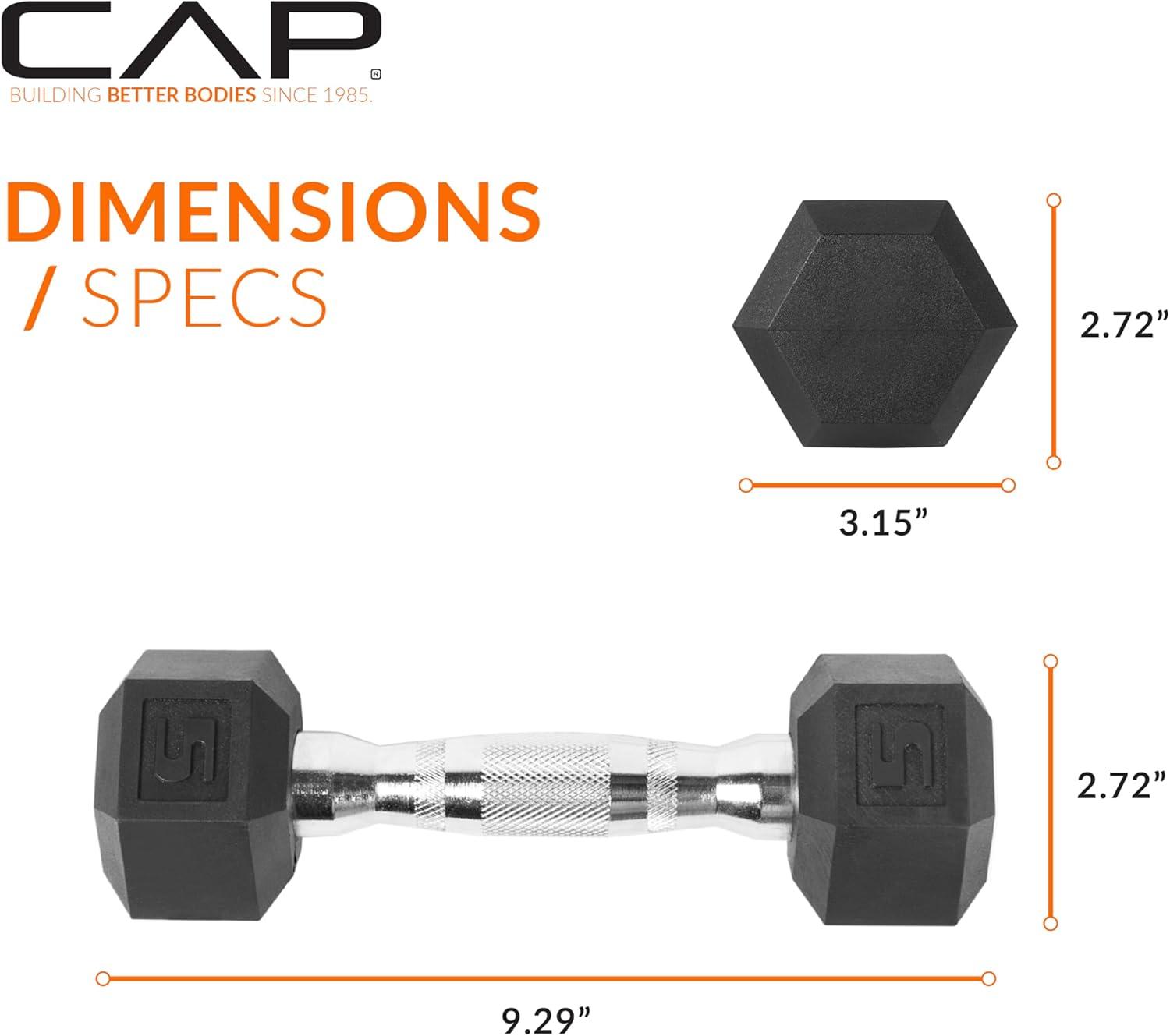 imageCAP Barbell Coated Dumbbell Weight  Multiple Options Pairs ampamp SetsChrome Handle