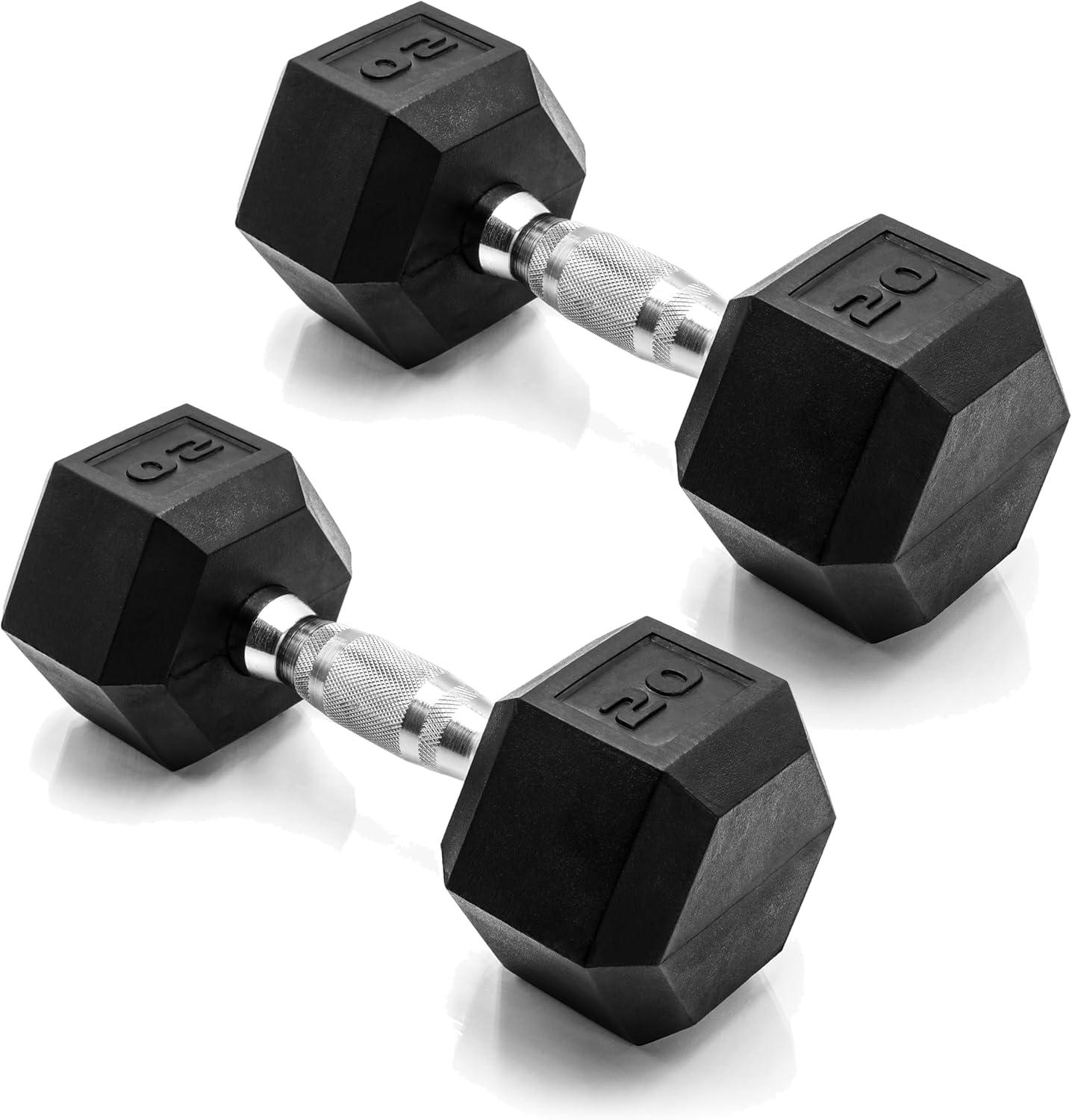 imageCAP Barbell Coated Dumbbell Weight  Multiple Options Pairs ampamp SetsChrome Handle