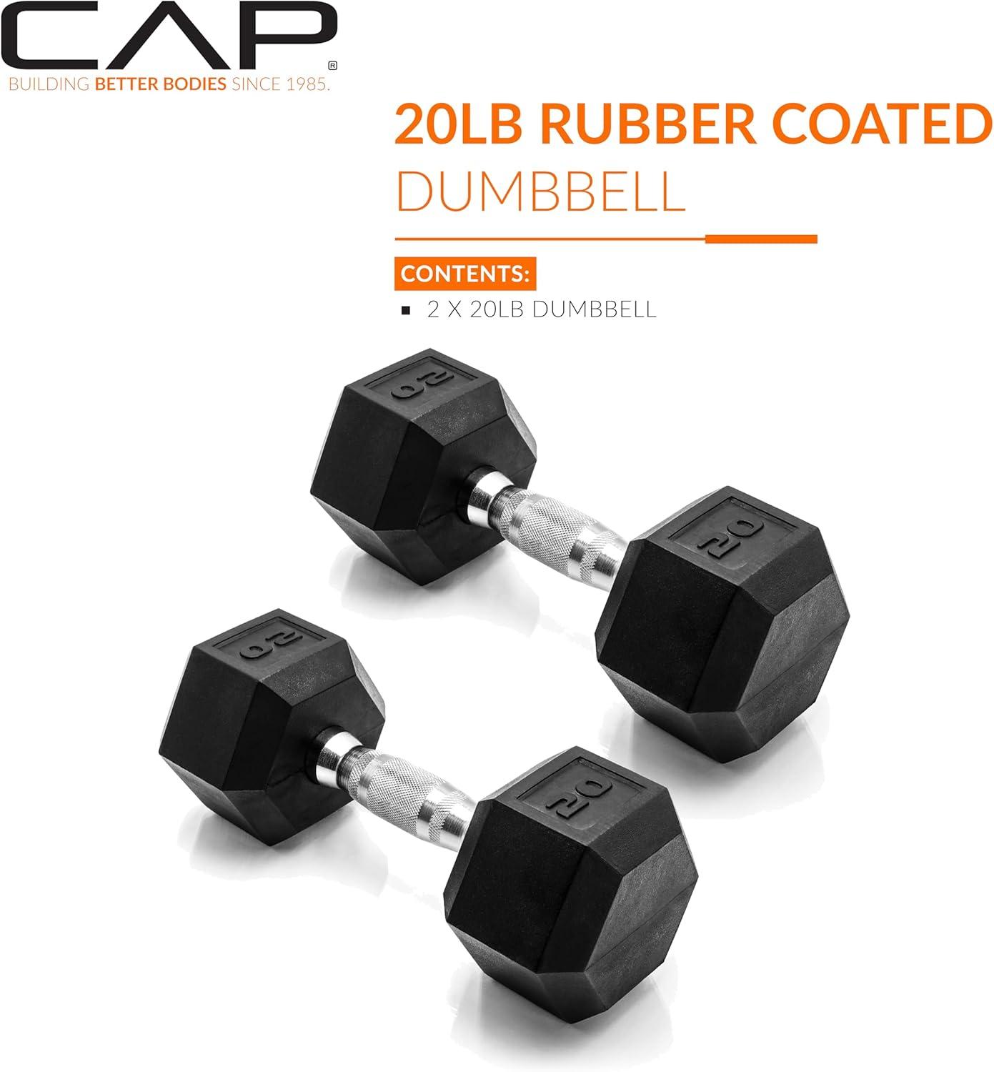 imageCAP Barbell Coated Dumbbell Weight  Multiple Options Pairs ampamp SetsChrome Handle