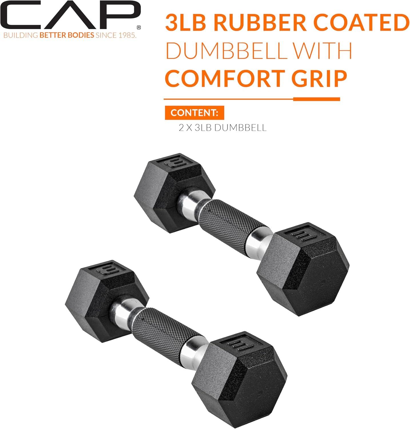 imageCAP Barbell Coated Dumbbell Weight  Multiple Options Pairs ampamp SetsComfort Grip