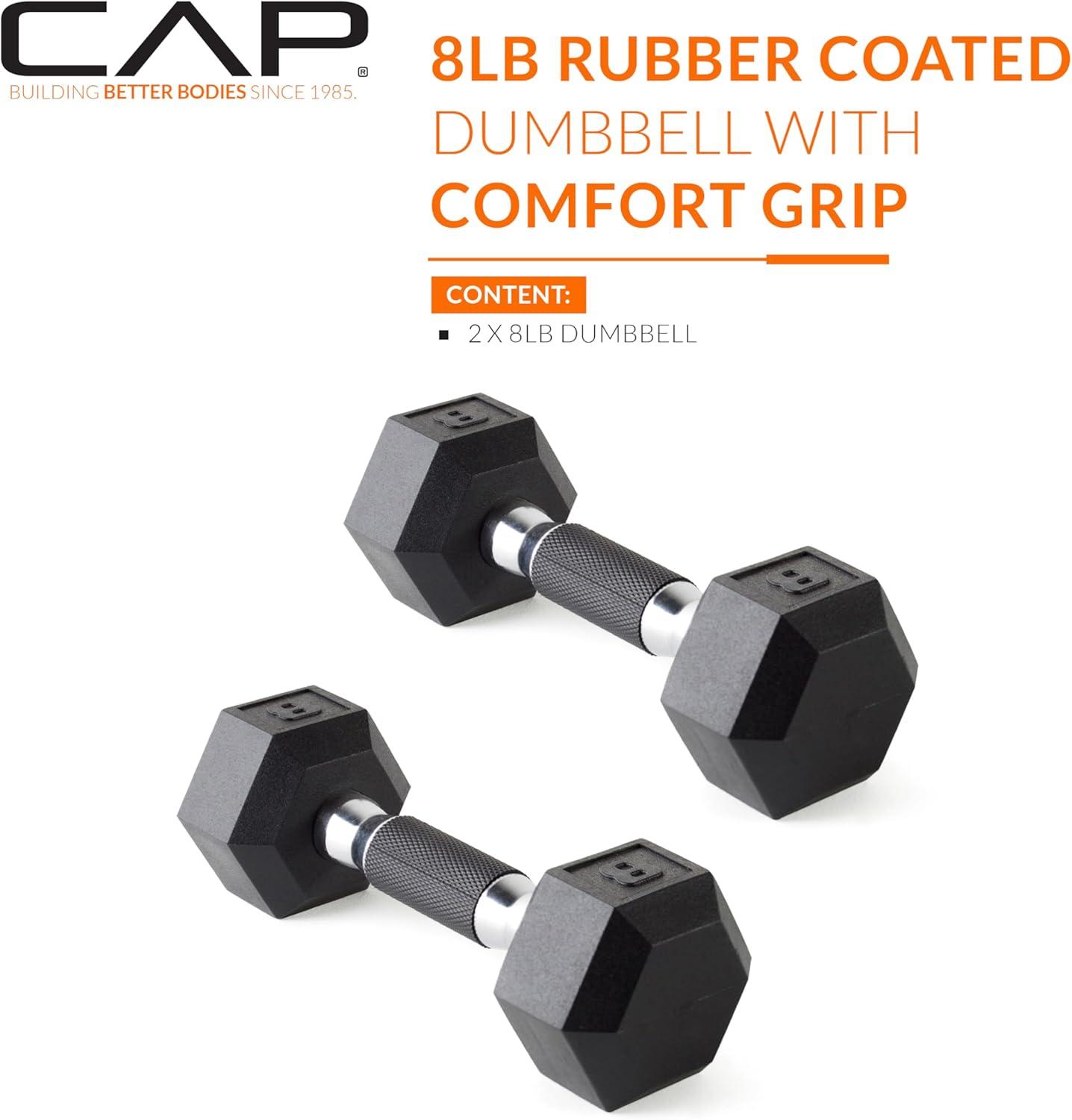 imageCAP Barbell Coated Dumbbell Weight  Multiple Options Pairs ampamp SetsComfort Grip