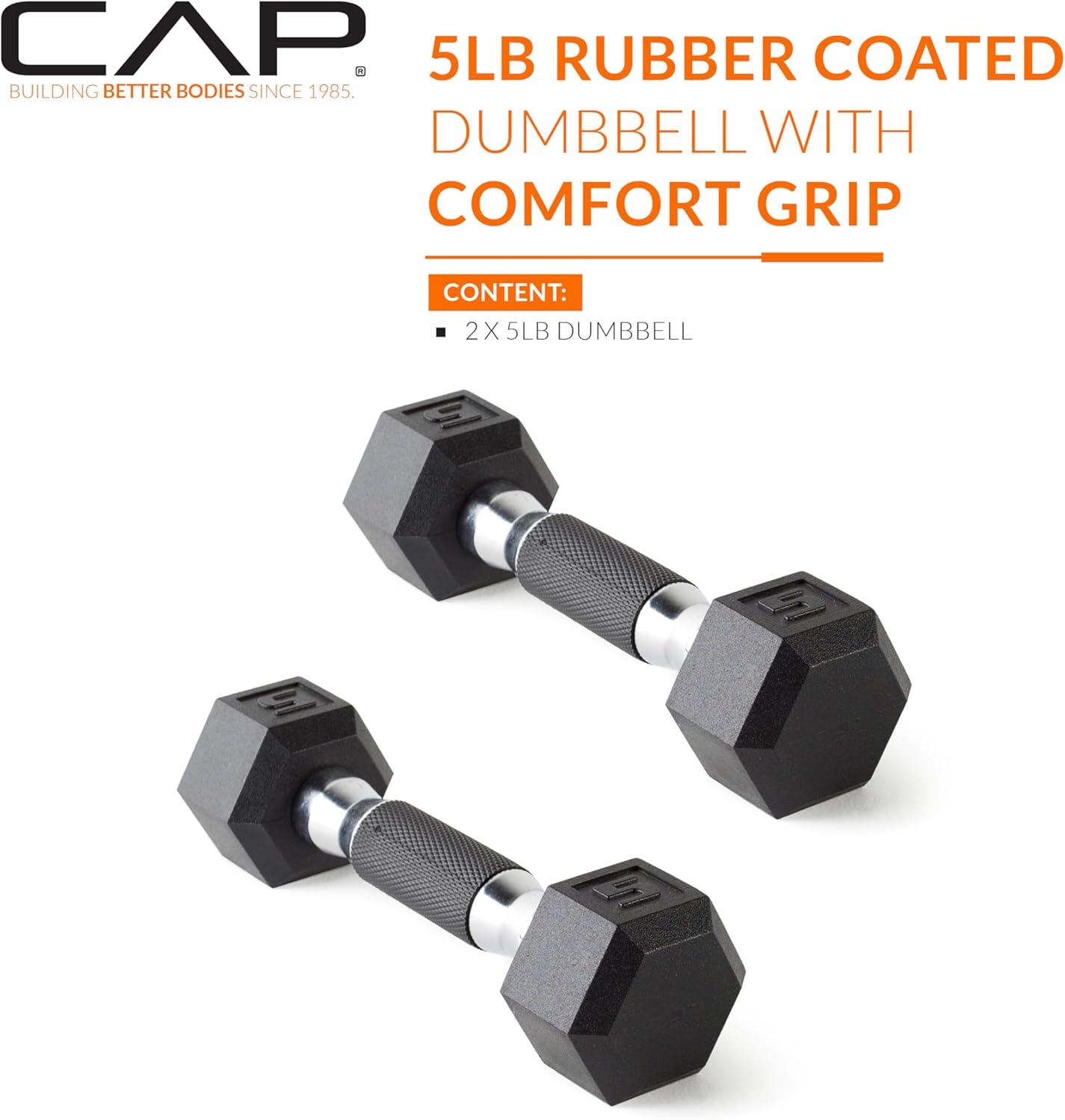 imageCAP Barbell Coated Dumbbell Weight  Multiple Options Pairs ampamp SetsComfort Grip