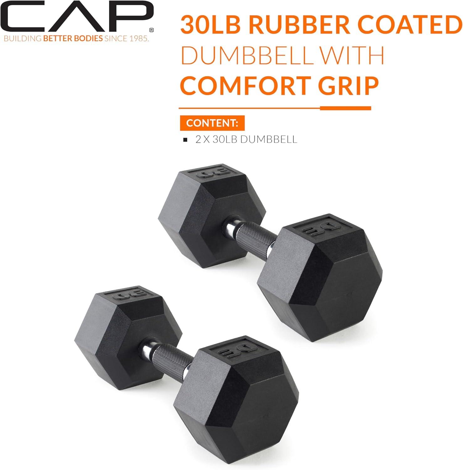 imageCAP Barbell Coated Dumbbell Weight  Multiple Options Pairs ampamp SetsComfort Grip