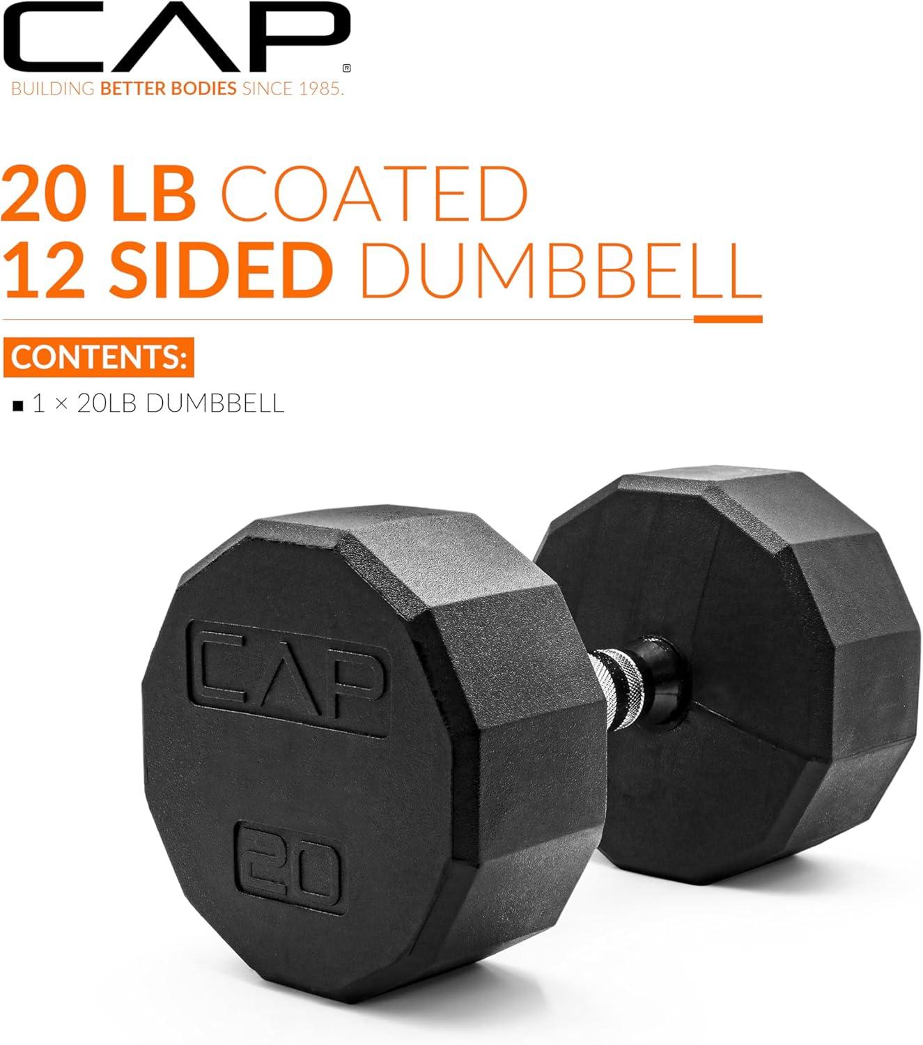 imageCAP Barbell Coated Hex Dumbbell Weight  Multiple Options12Sided  Chrome Handle