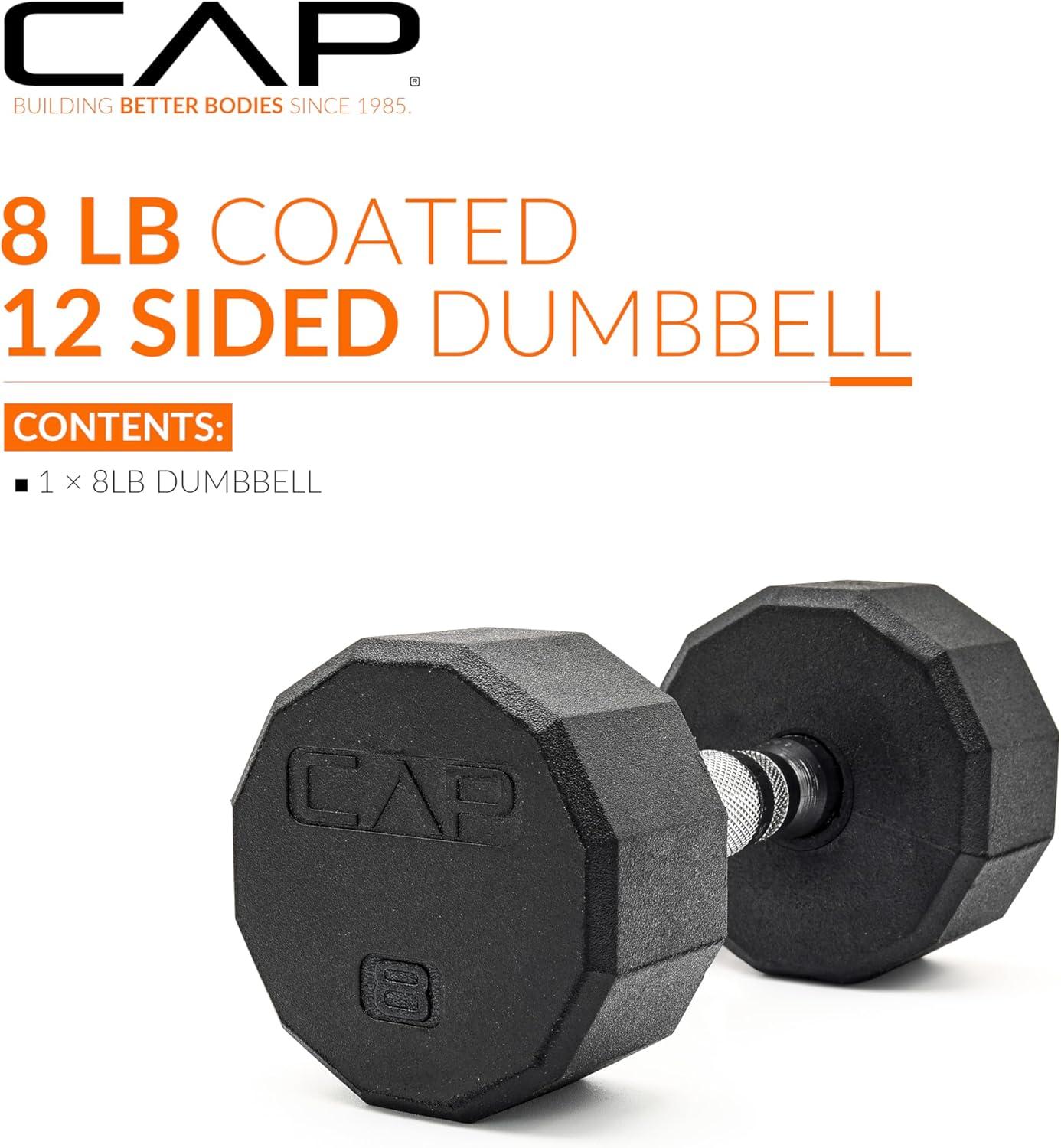 imageCAP Barbell Coated Hex Dumbbell Weight  Multiple Options12Sided  Chrome Handle