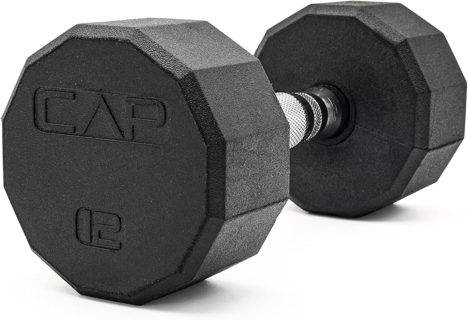 imageCAP Barbell Coated Hex Dumbbell Weight  Multiple Options12Sided  Chrome Handle