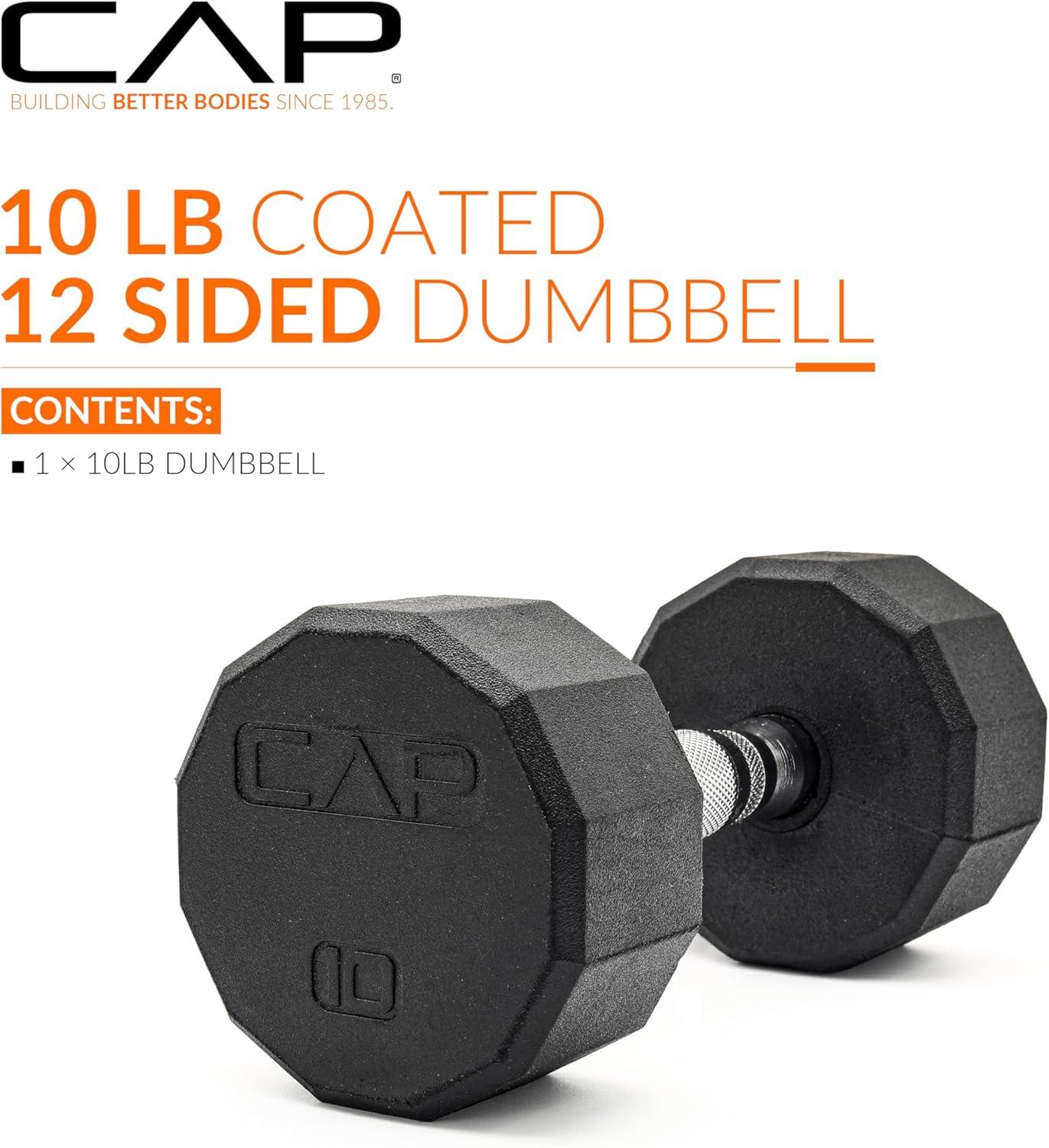 imageCAP Barbell Coated Hex Dumbbell Weight  Multiple Options12Sided  Chrome Handle