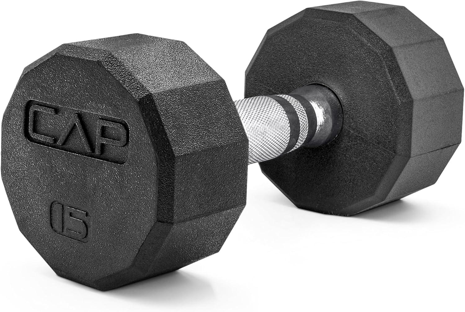 imageCAP Barbell Coated Hex Dumbbell Weight  Multiple Options12Sided  Chrome Handle