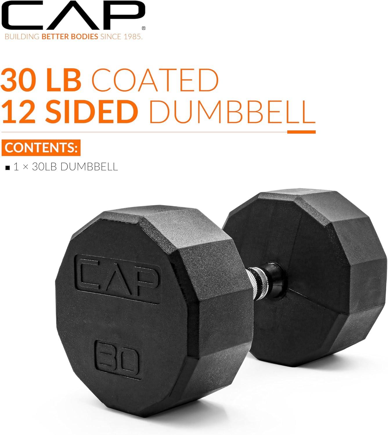 imageCAP Barbell Coated Hex Dumbbell Weight  Multiple Options12Sided  Chrome Handle