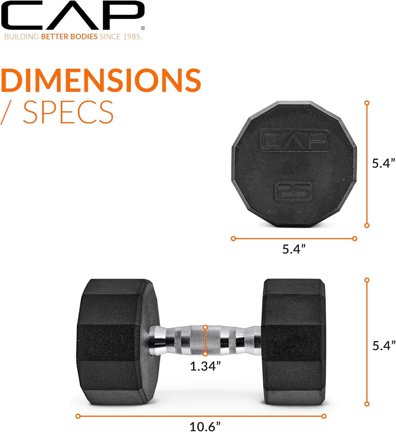 imageCAP Barbell Coated Hex Dumbbell Weight  Multiple Options12Sided  Chrome Handle