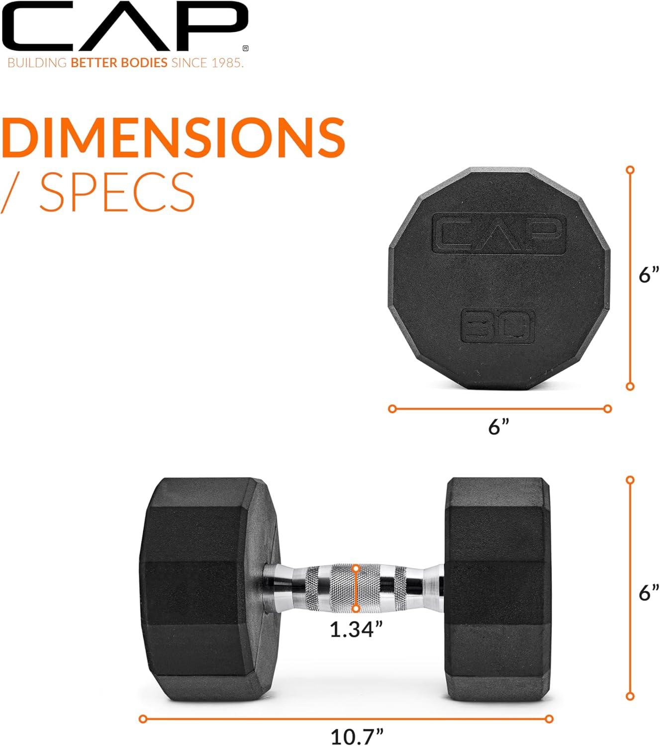 imageCAP Barbell Coated Hex Dumbbell Weight  Multiple Options12Sided  Chrome Handle