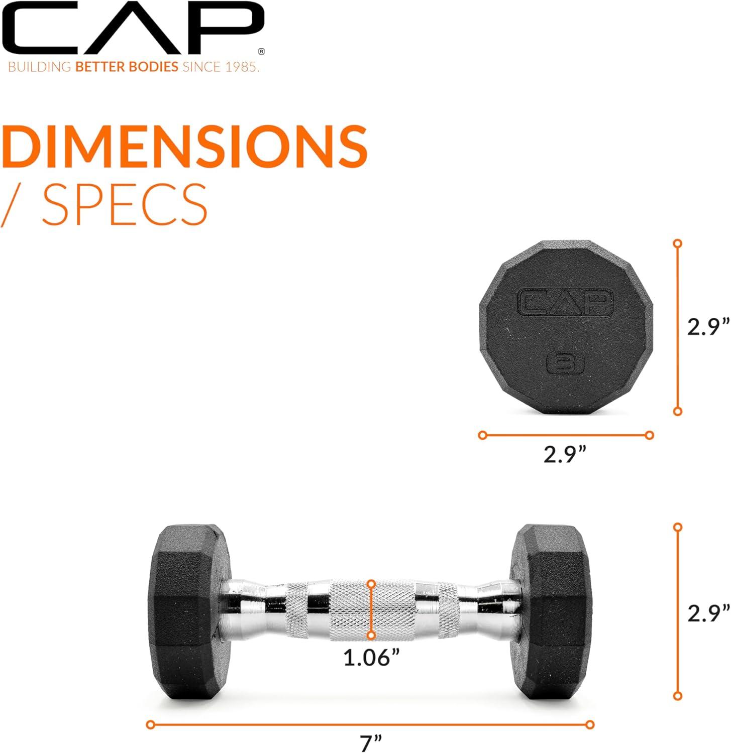 imageCAP Barbell Coated Hex Dumbbell Weight  Multiple Options12Sided  Chrome Handle