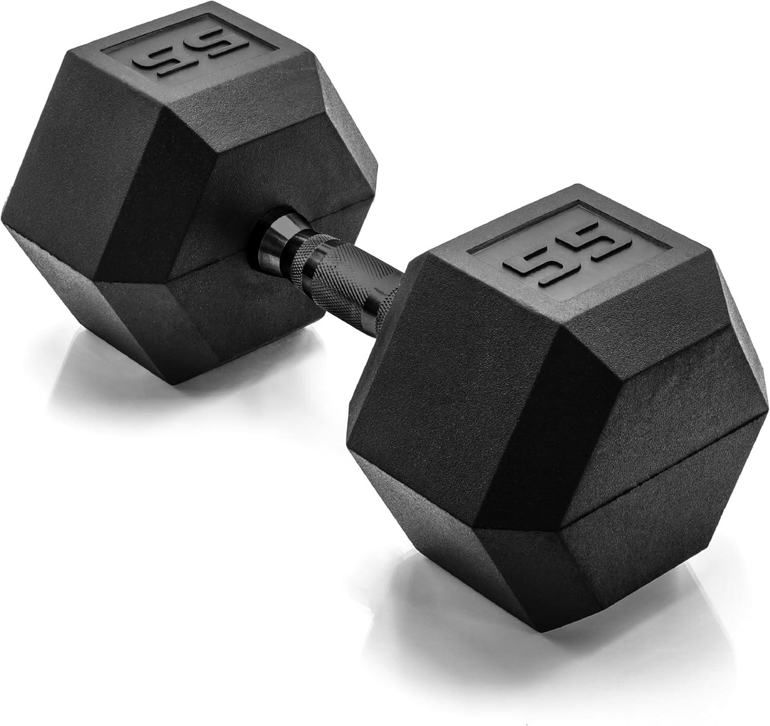 imageCAP Barbell Coated Hex Dumbbell Weight  Multiple OptionsBlack Handle