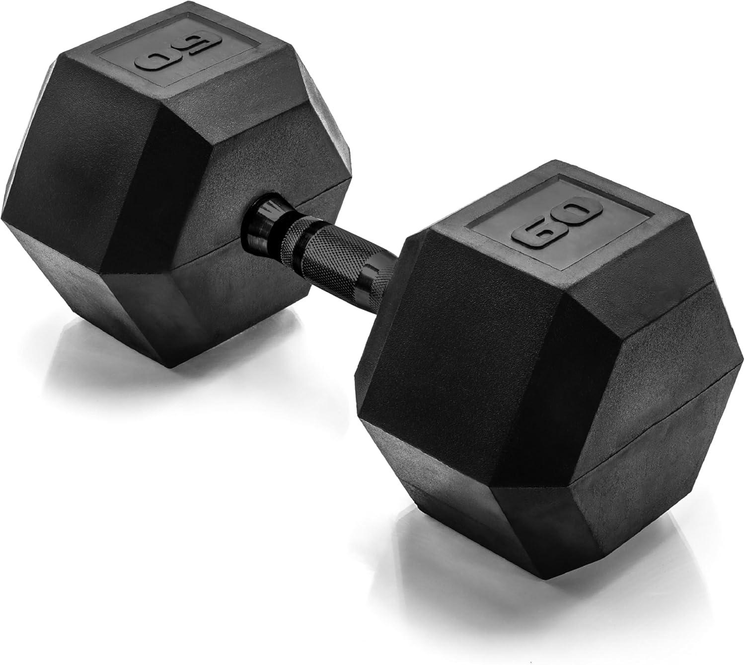 imageCAP Barbell Coated Hex Dumbbell Weight  Multiple OptionsBlack Handle