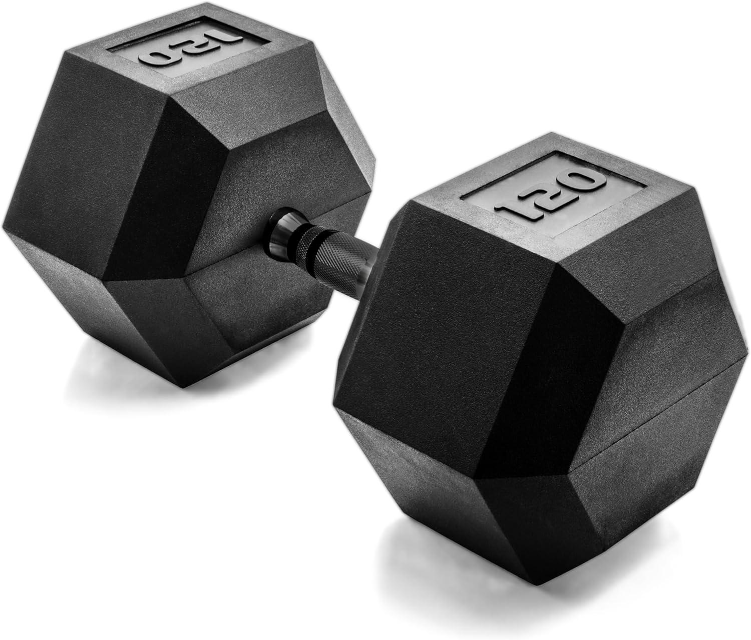 imageCAP Barbell Coated Hex Dumbbell Weight  Multiple OptionsBlack Handle