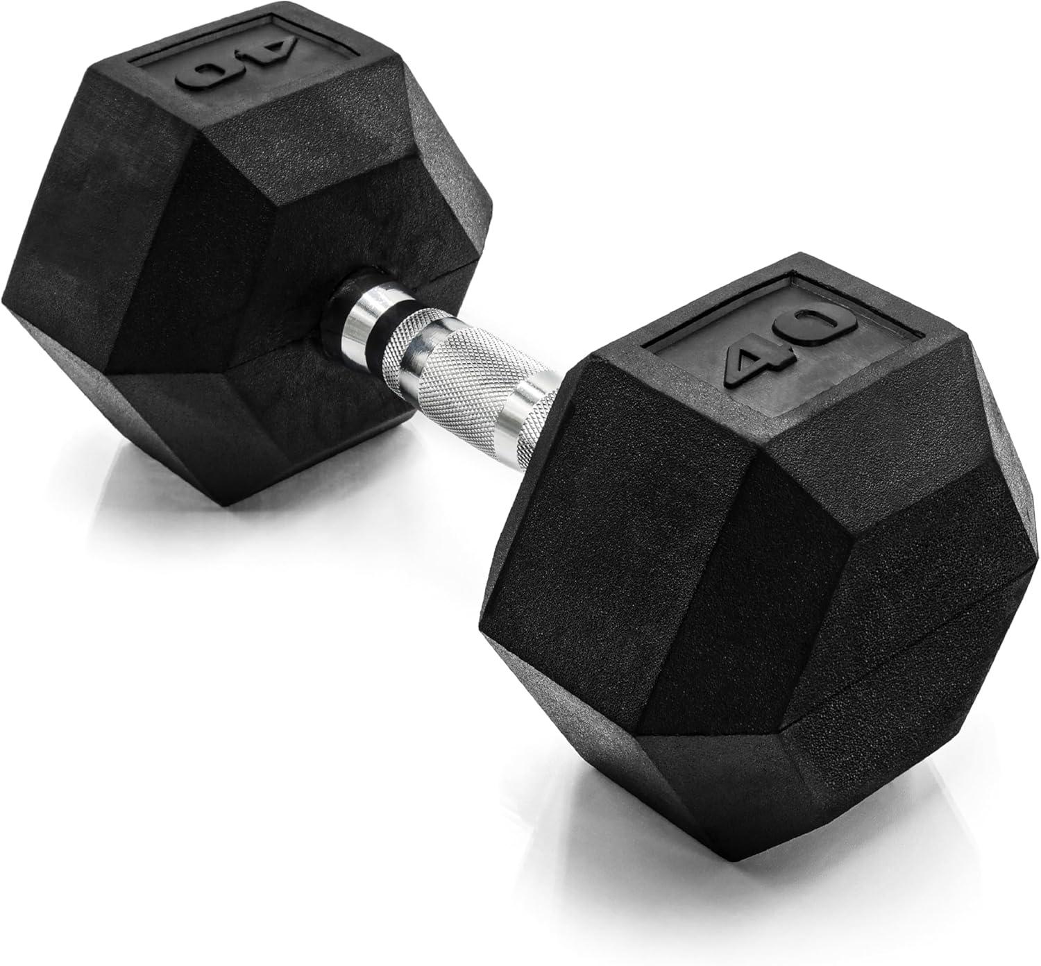 imageCAP Barbell Coated Hex Dumbbell Weight  Multiple OptionsChrome Handle