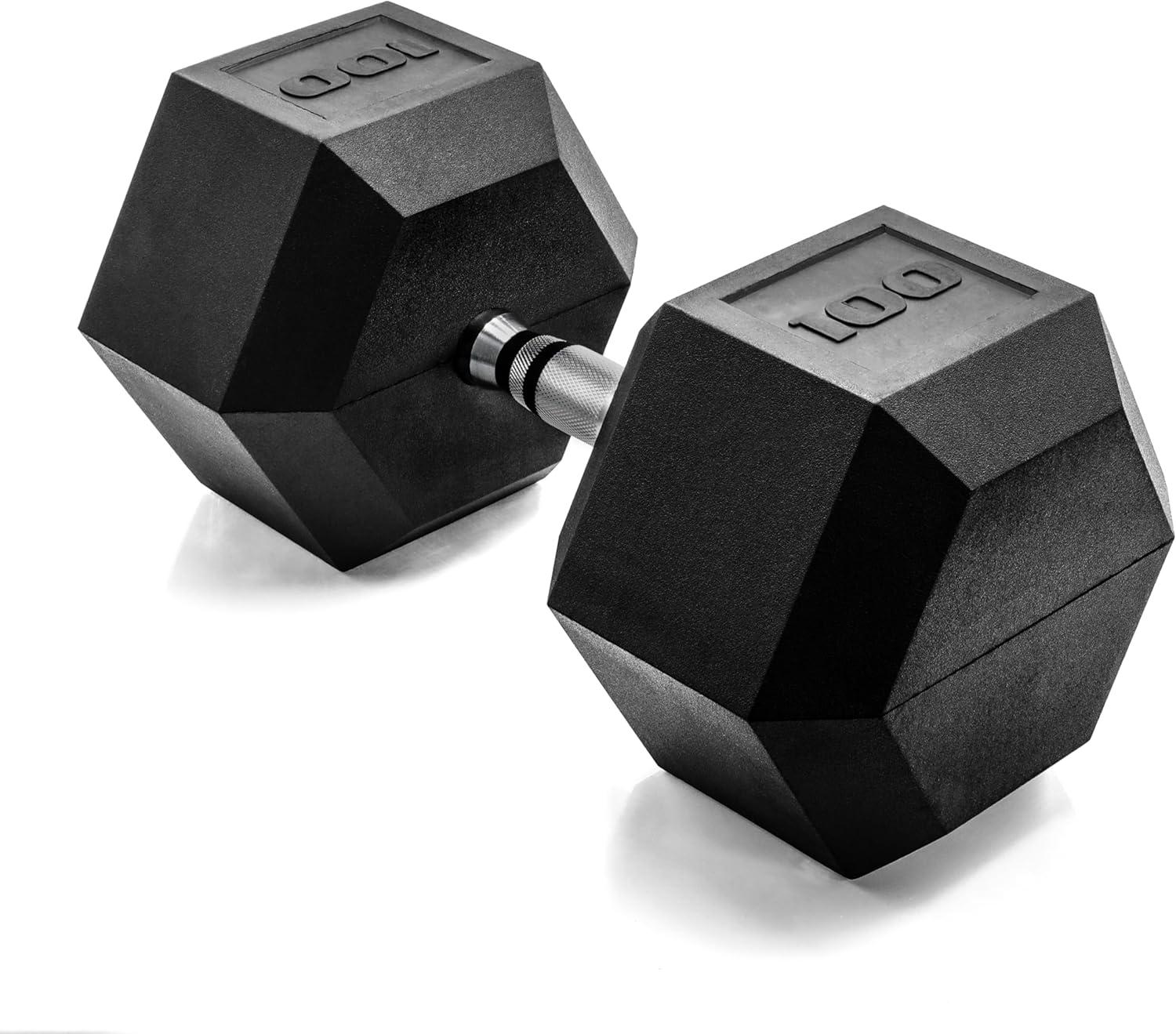 imageCAP Barbell Coated Hex Dumbbell Weight  Multiple OptionsChrome Handle