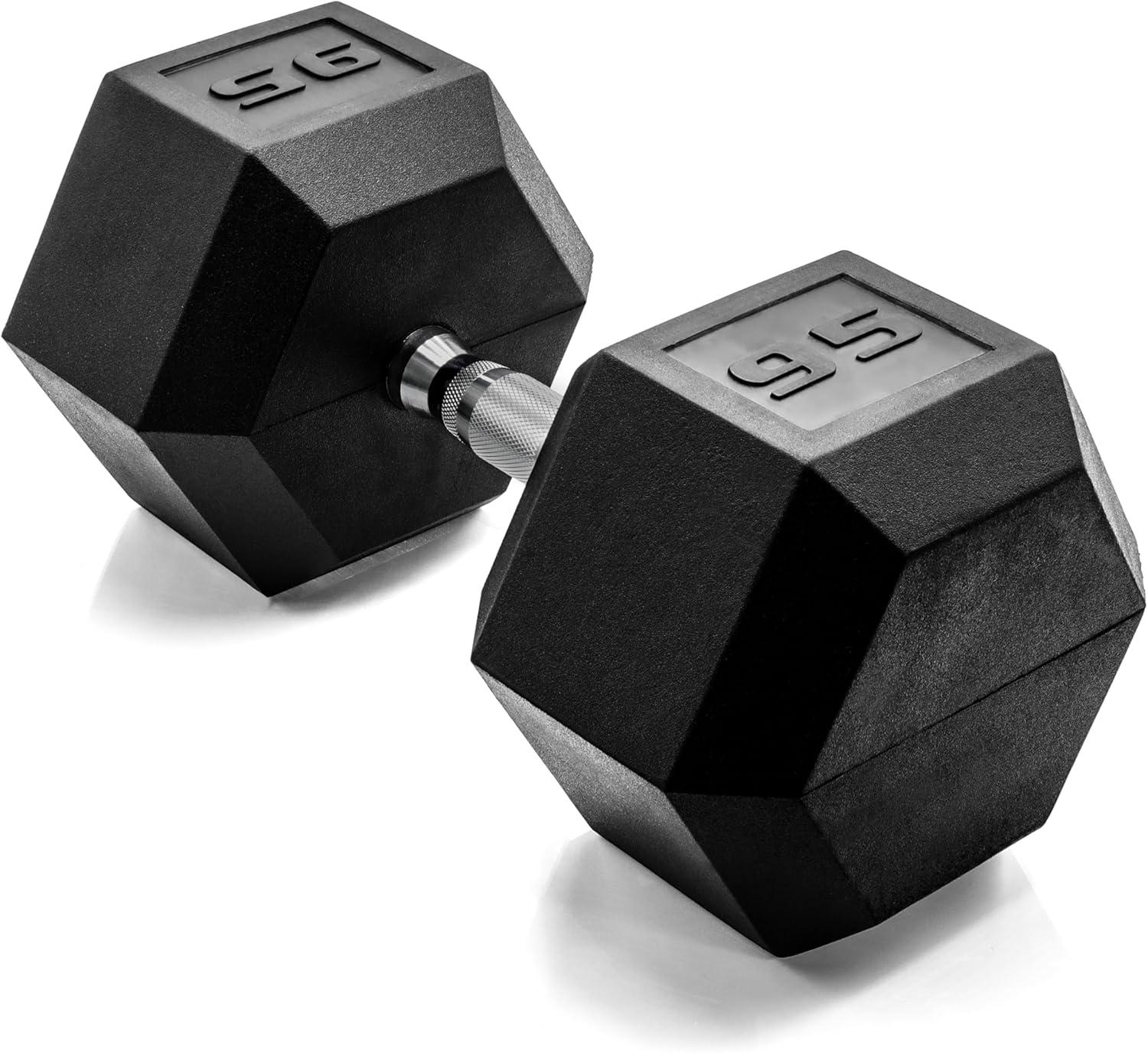 imageCAP Barbell Coated Hex Dumbbell Weight  Multiple OptionsChrome Handle