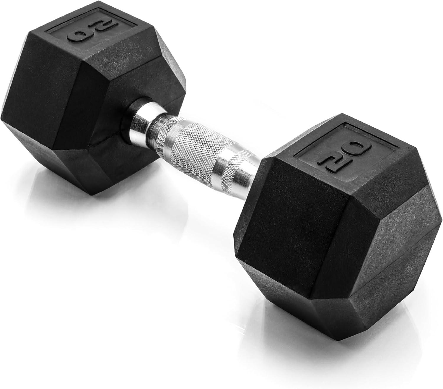 imageCAP Barbell Coated Hex Dumbbell Weight  Multiple OptionsChrome Handle