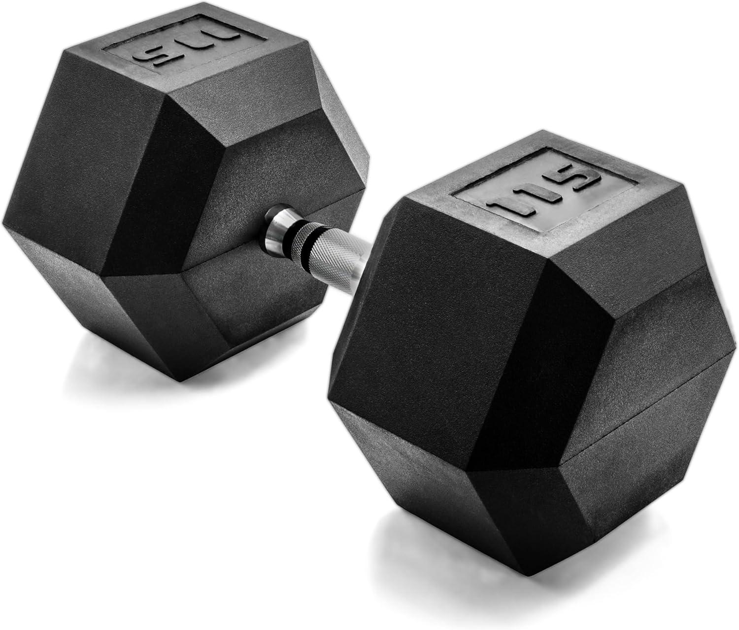 imageCAP Barbell Coated Hex Dumbbell Weight  Multiple OptionsChrome Handle