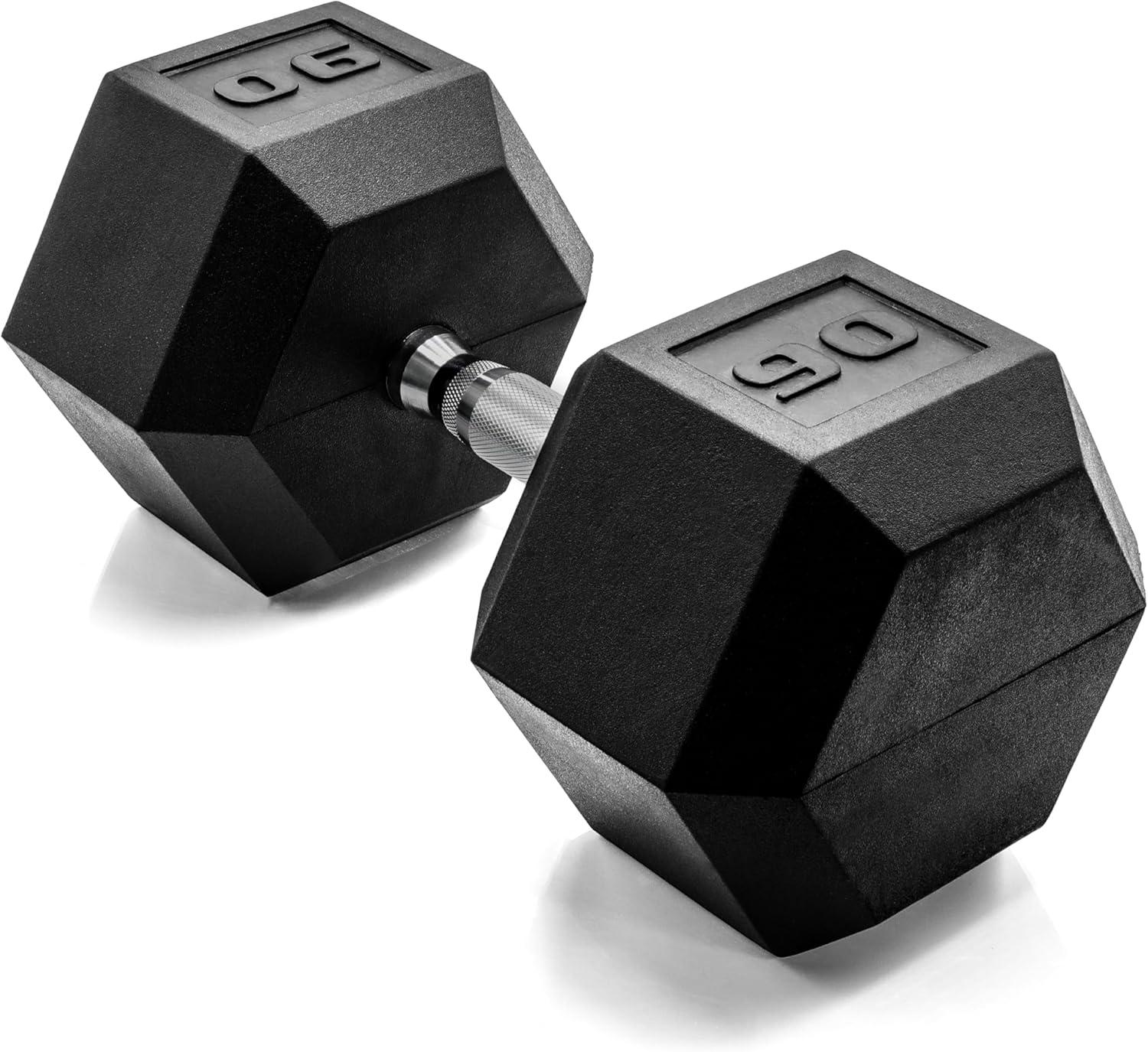 imageCAP Barbell Coated Hex Dumbbell Weight  Multiple OptionsChrome Handle