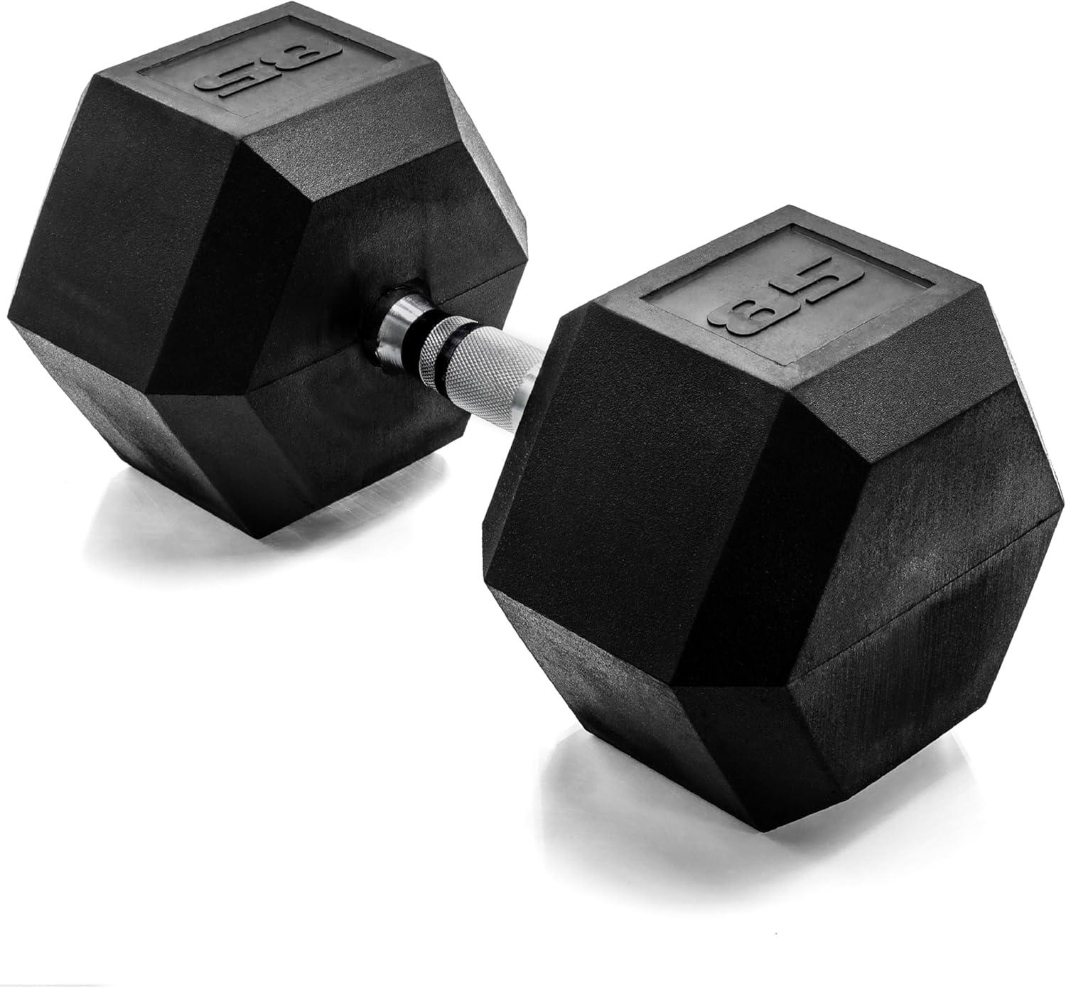 imageCAP Barbell Coated Hex Dumbbell Weight  Multiple OptionsChrome Handle