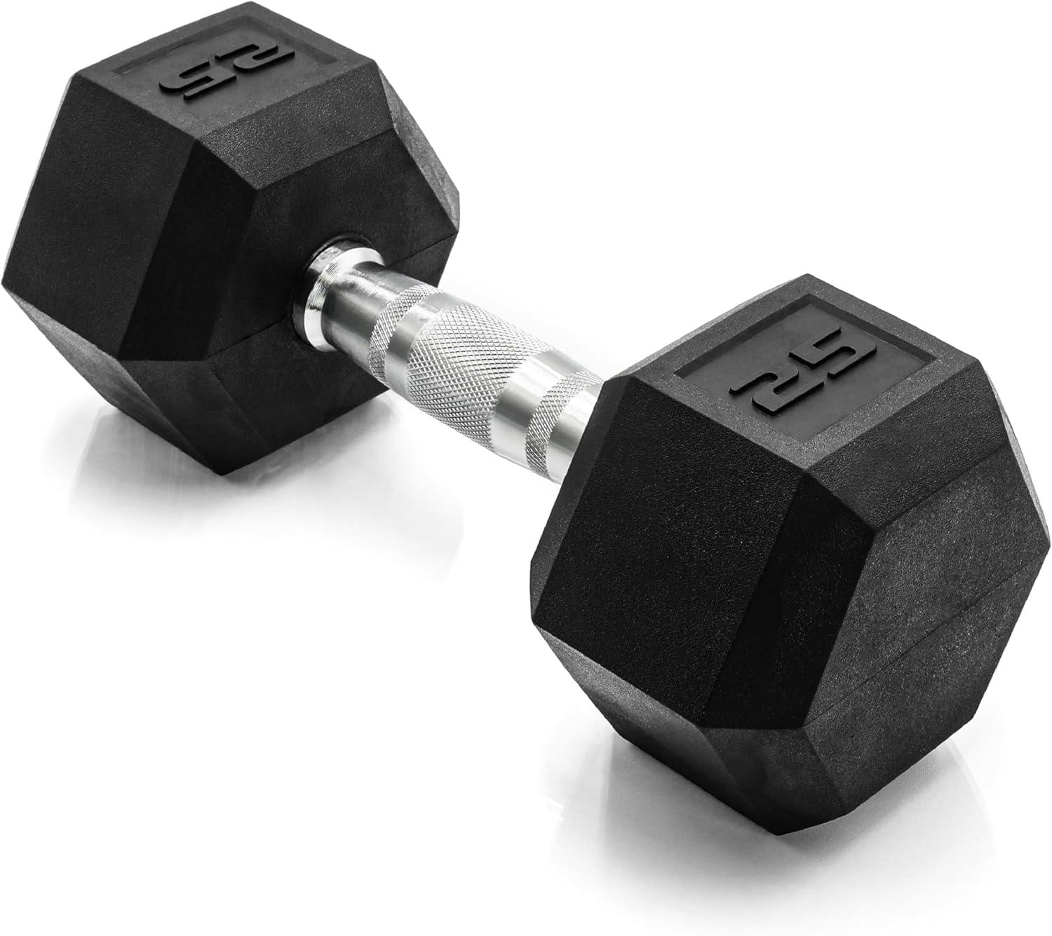 imageCAP Barbell Coated Hex Dumbbell Weight  Multiple OptionsChrome Handle
