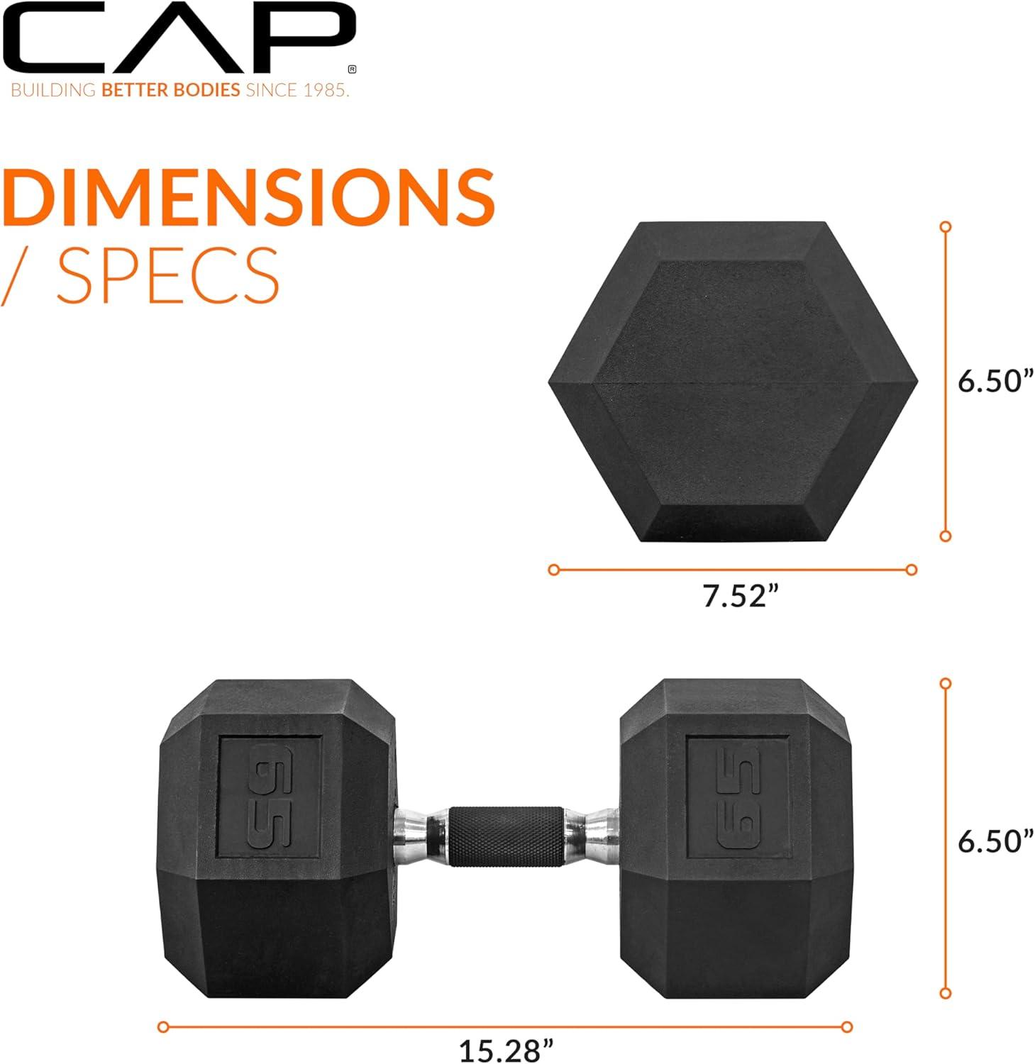 imageCAP Barbell Coated Hex Dumbbell Weight  Multiple OptionsComfort Grip