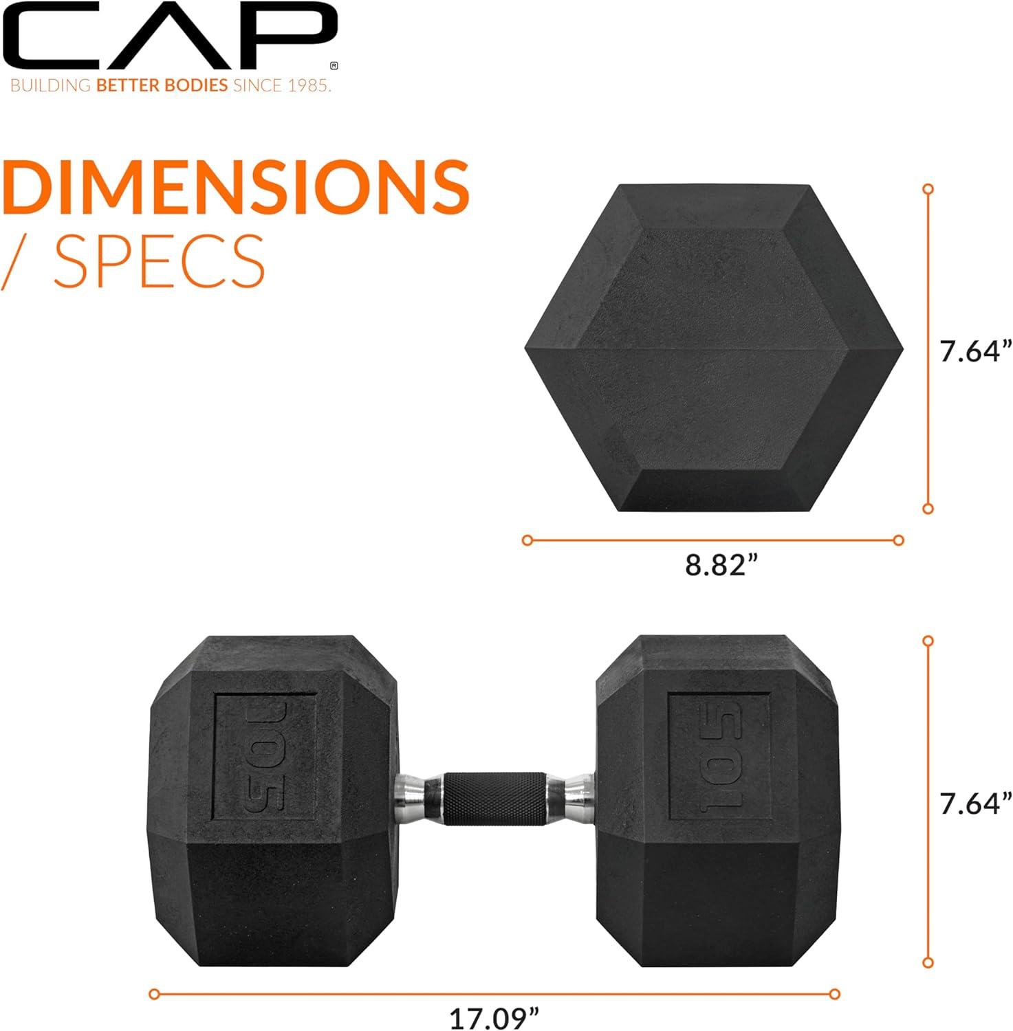 imageCAP Barbell Coated Hex Dumbbell Weight  Multiple OptionsComfort Grip