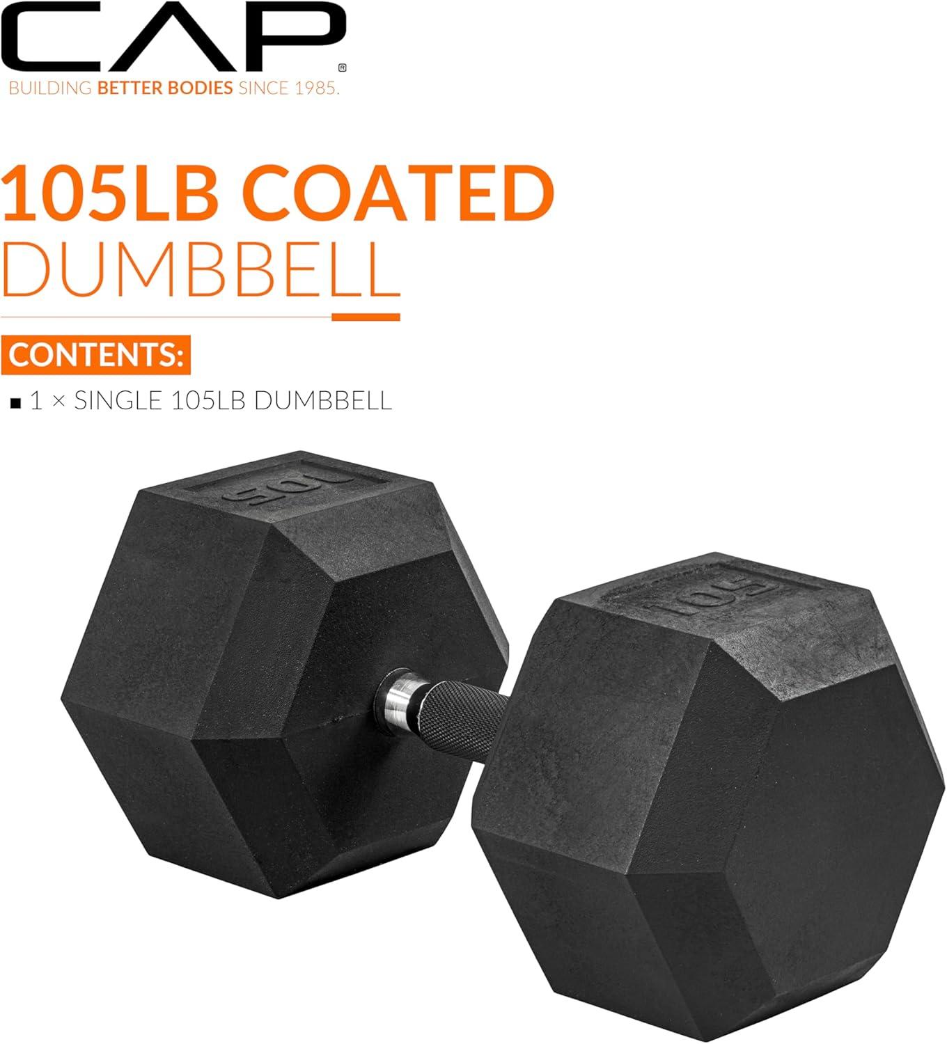 imageCAP Barbell Coated Hex Dumbbell Weight  Multiple OptionsComfort Grip