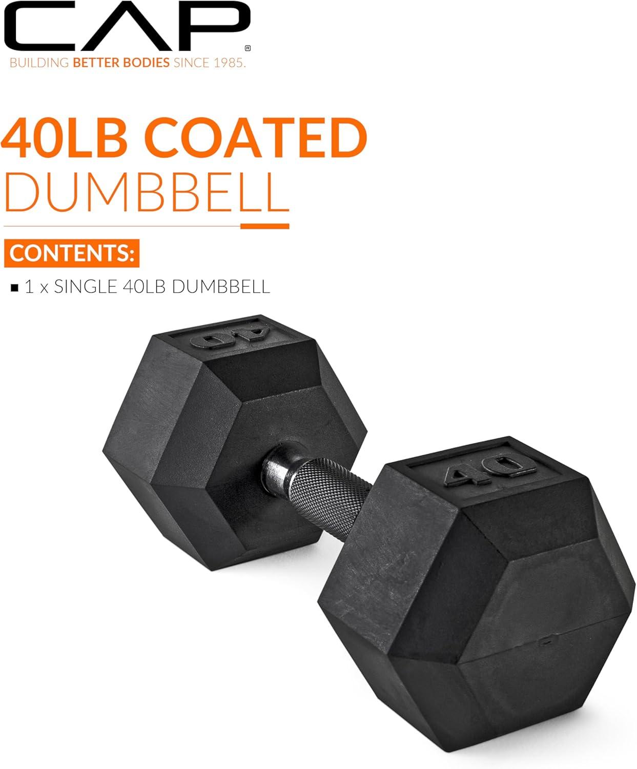 imageCAP Barbell Coated Hex Dumbbell Weight  Multiple OptionsComfort Grip