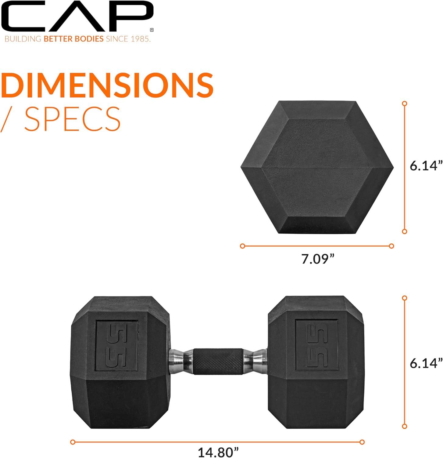 imageCAP Barbell Coated Hex Dumbbell Weight  Multiple OptionsComfort Grip
