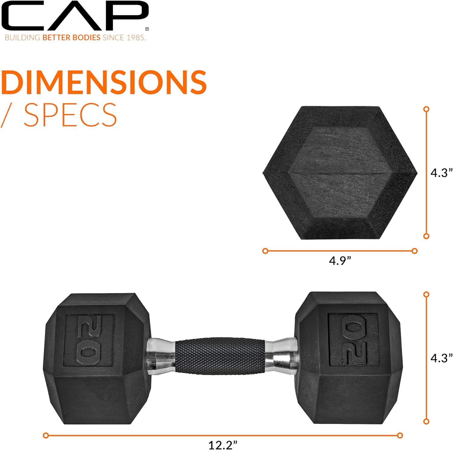 imageCAP Barbell Coated Hex Dumbbell Weight  Multiple OptionsComfort Grip