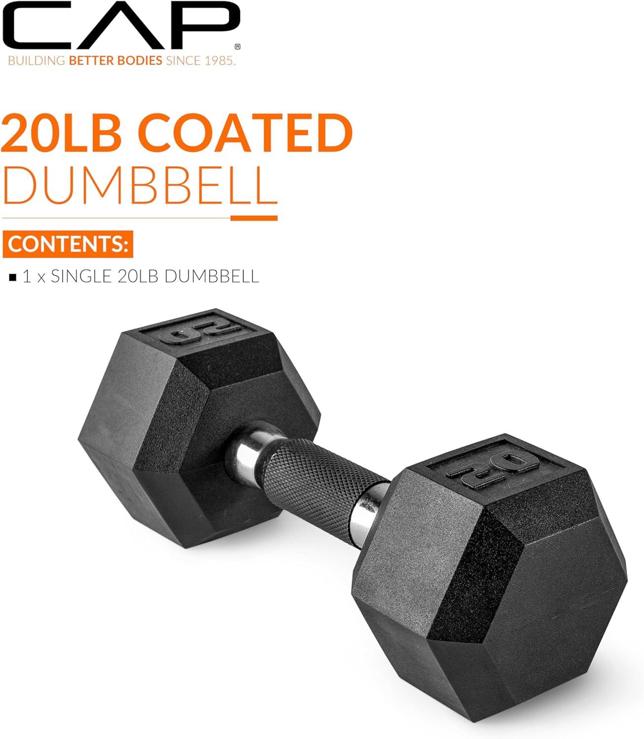 imageCAP Barbell Coated Hex Dumbbell Weight  Multiple OptionsComfort Grip
