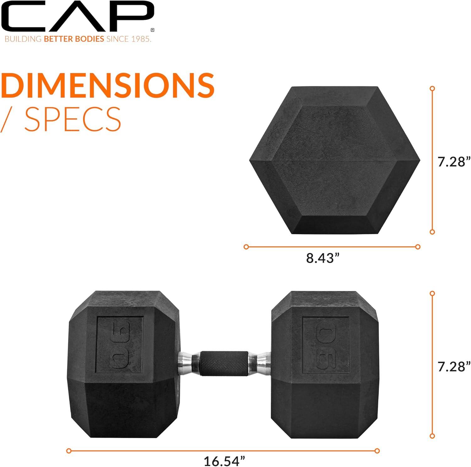imageCAP Barbell Coated Hex Dumbbell Weight  Multiple OptionsComfort Grip