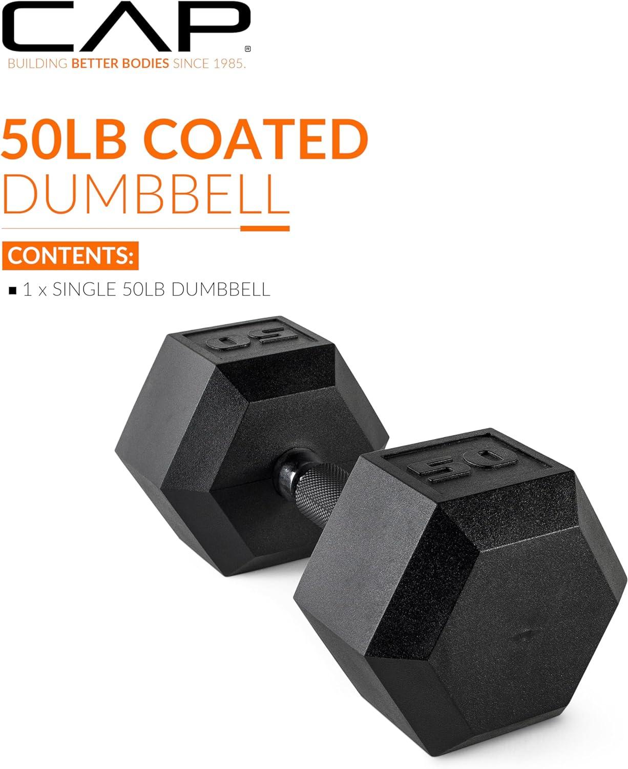 imageCAP Barbell Coated Hex Dumbbell Weight  Multiple OptionsComfort Grip
