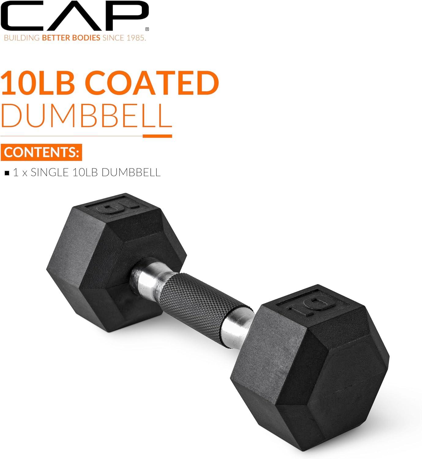imageCAP Barbell Coated Hex Dumbbell Weight  Multiple OptionsComfort Grip